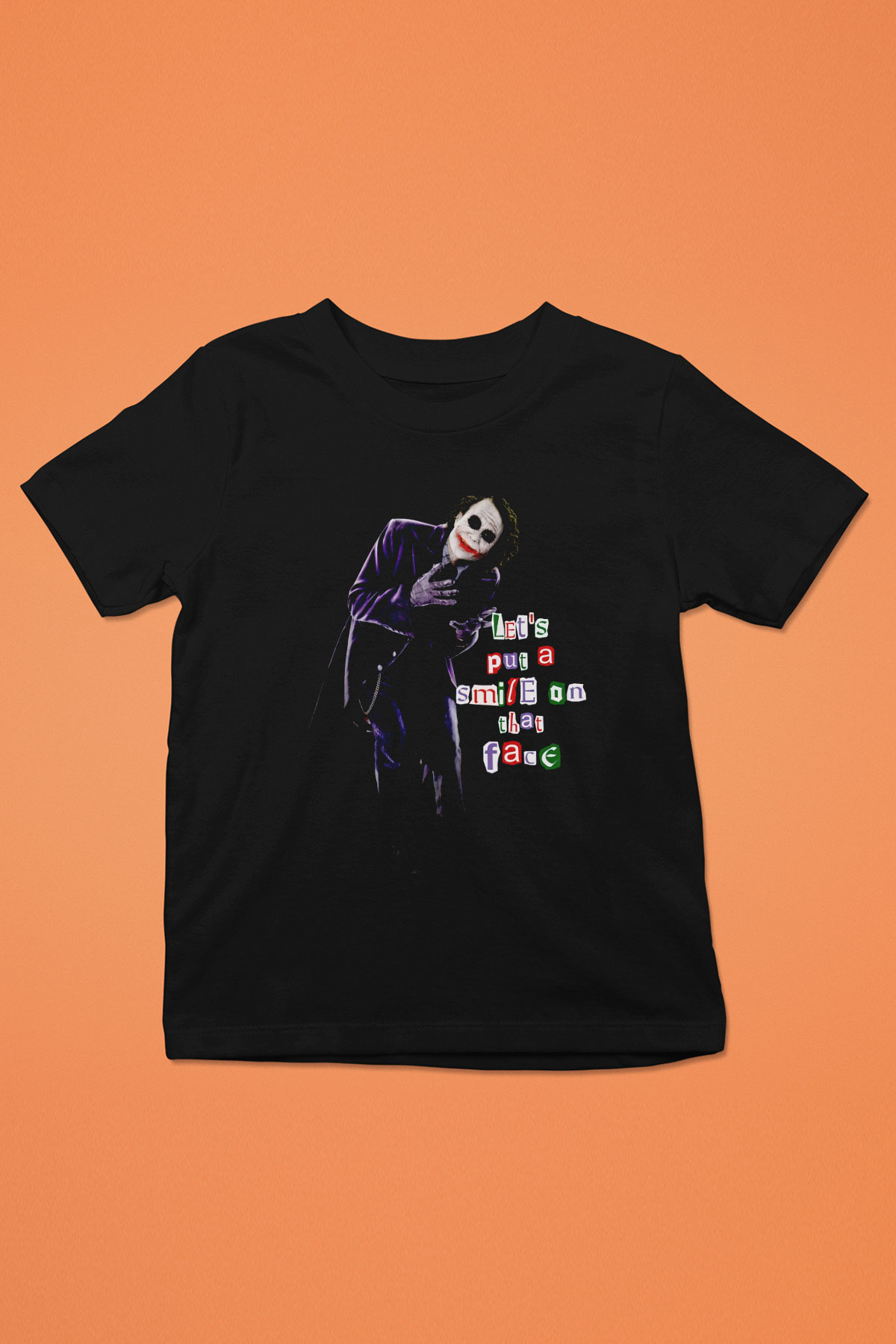 Joker Baskılı Unisex Siyah  Çocuk Tişört
