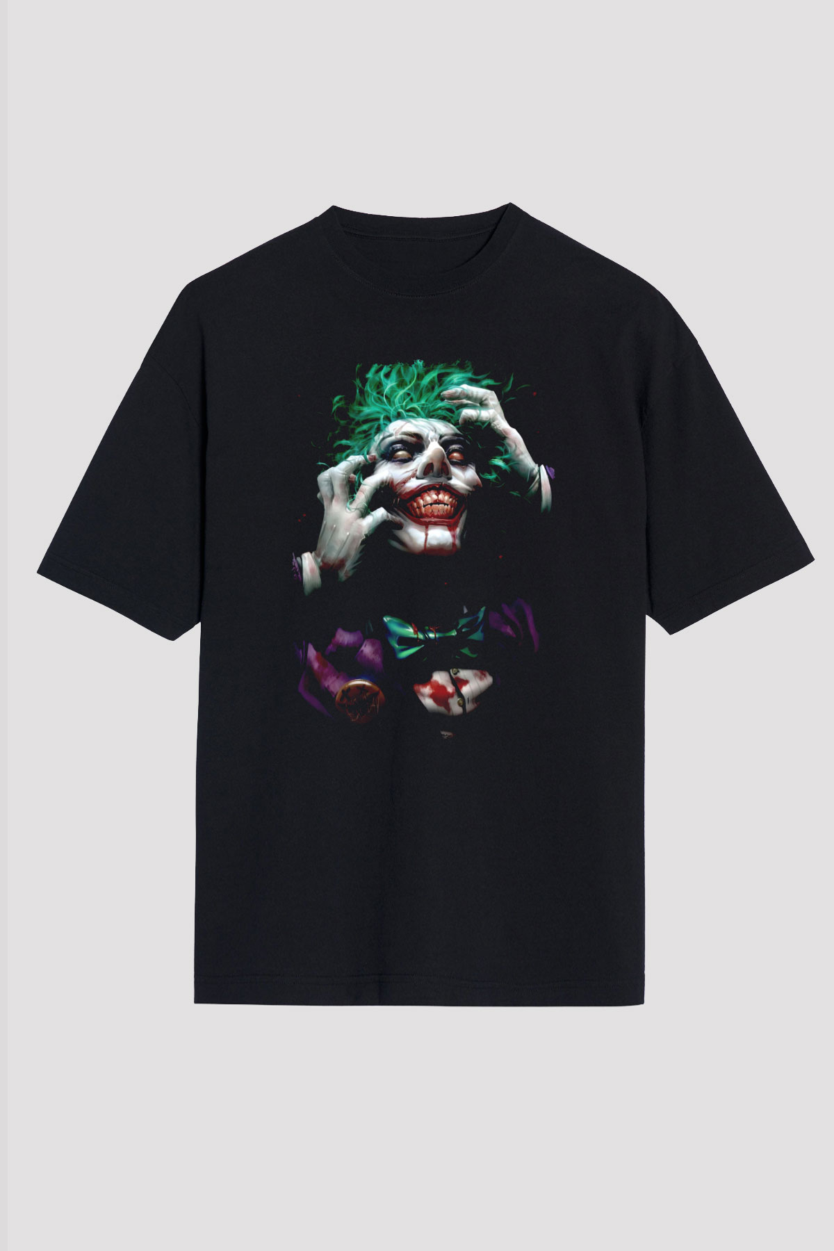 Joker Baskılı Unisex Siyah Tişört