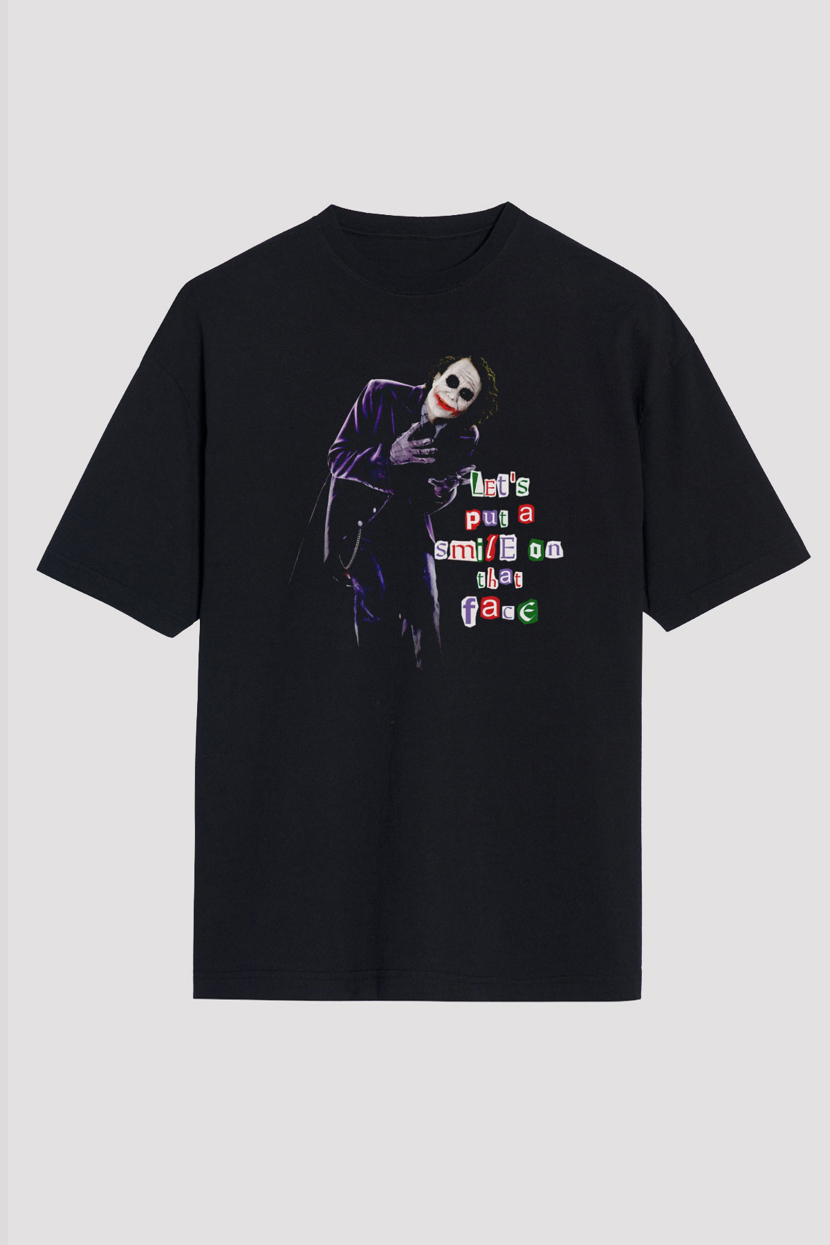 Joker Baskılı Unisex Siyah Tişört