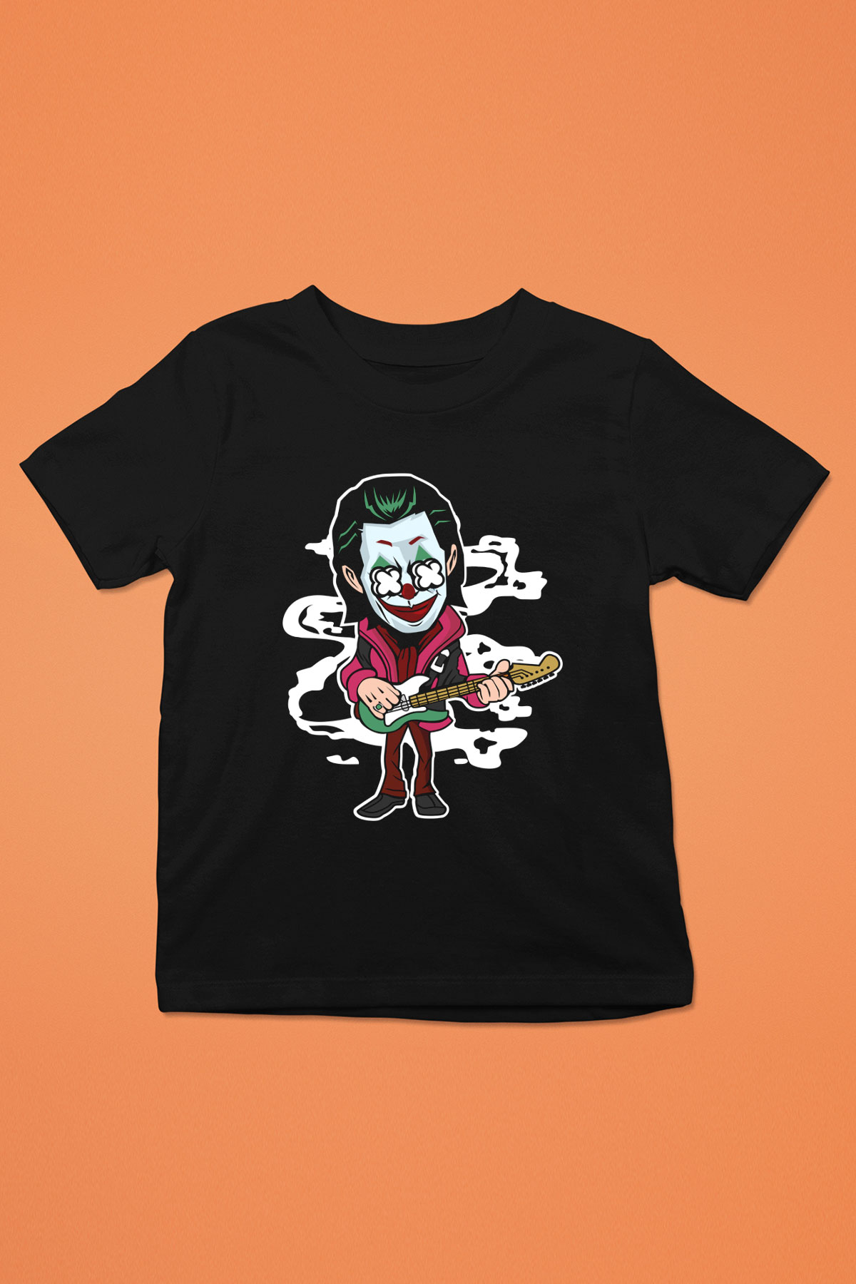 Joker Rockstar Baskılı Unisex Siyah Çocuk Tişört