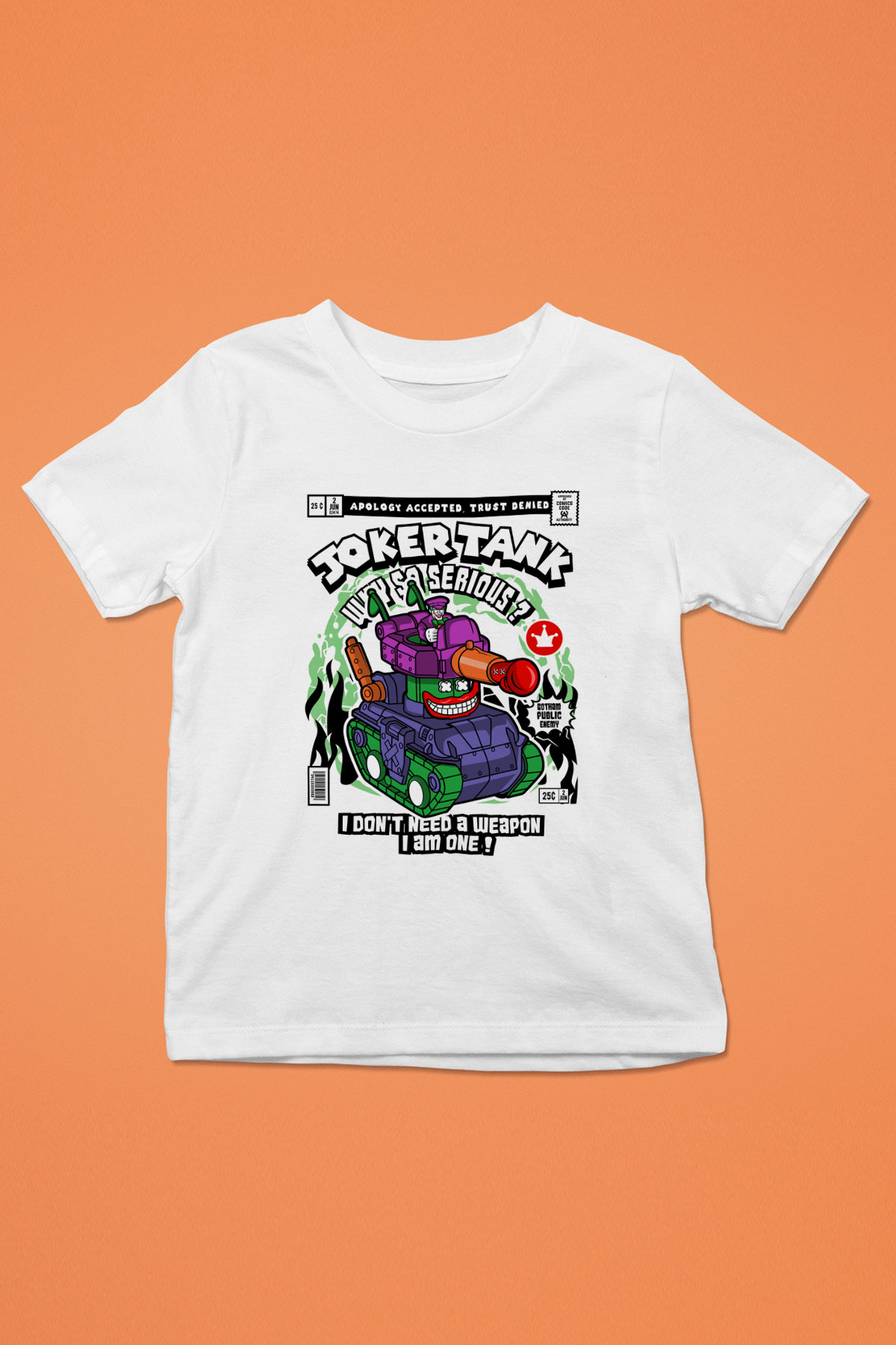 Joker Tank Baskılı Unisex Beyaz Çocuk Tişört