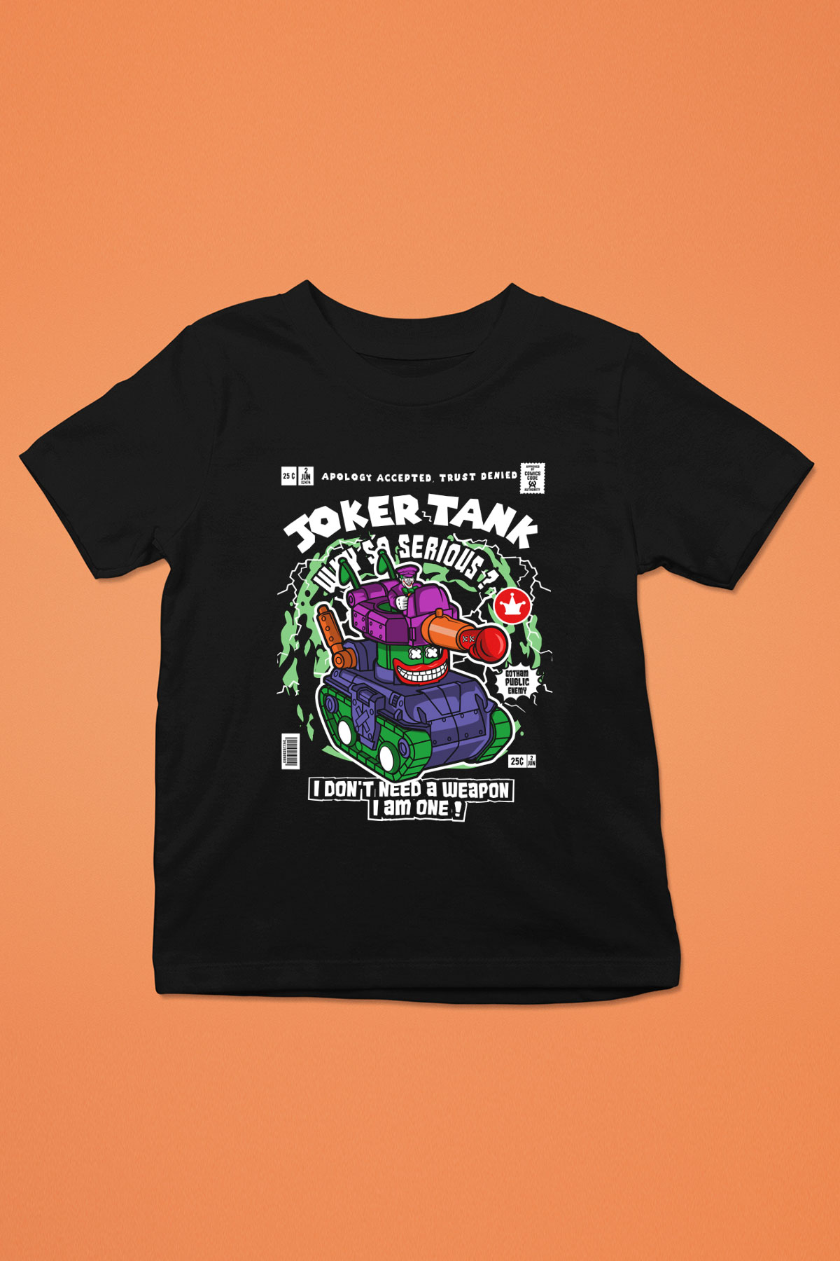 Joker Tank Baskılı Unisex Siyah Çocuk Tişört