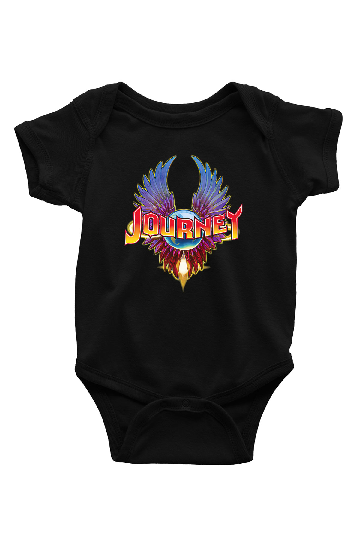 Journey Baskılı Unisex Siyah Bebek Body - Zıbın