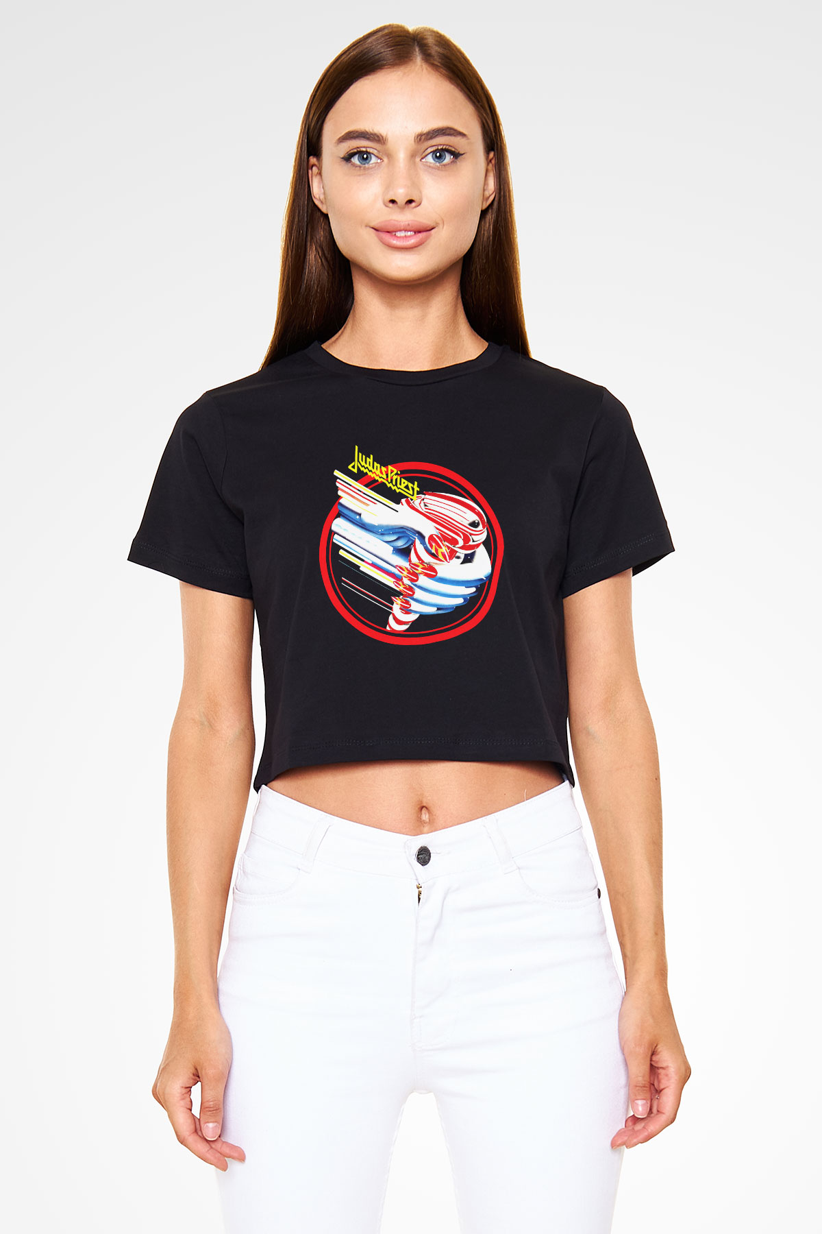 Judas Priest Siyah Crop Top Tişört