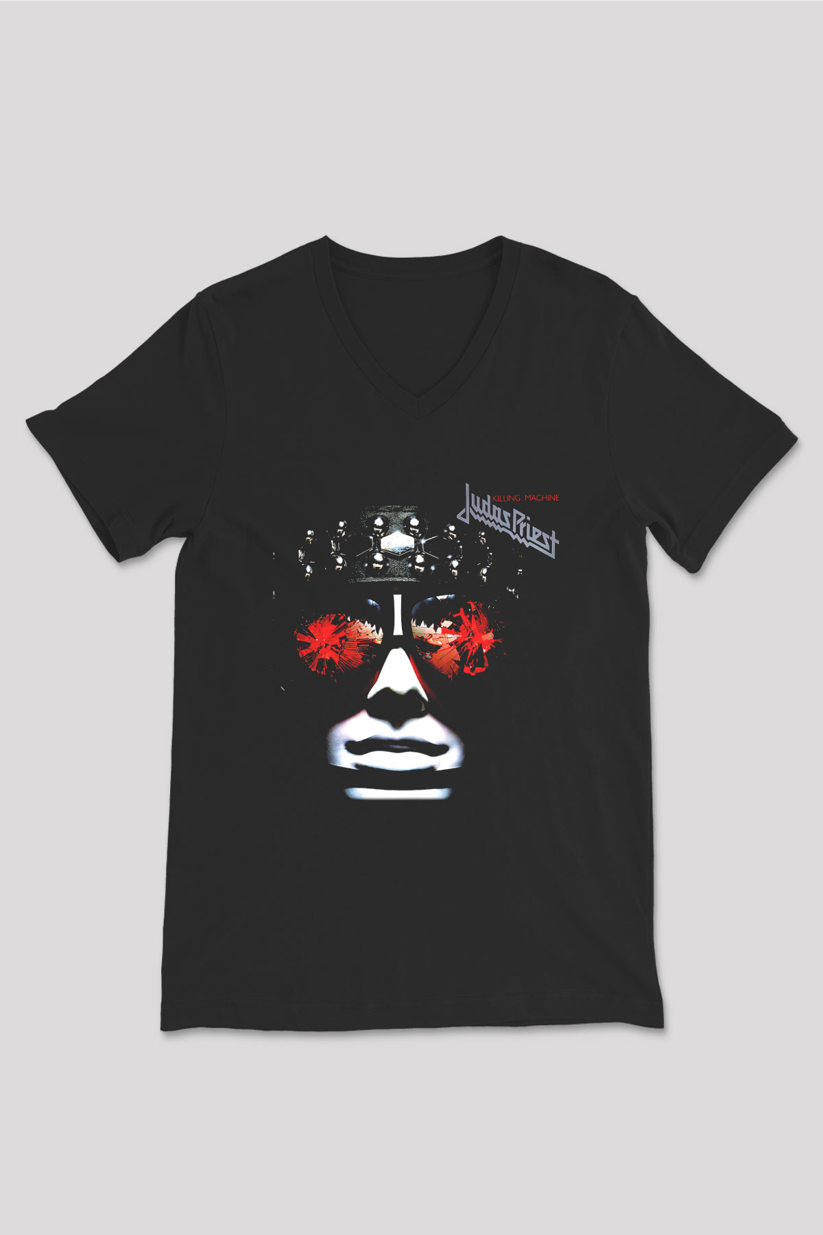 Judas Priest Siyah Unisex V Yaka Tişört T-Shirt