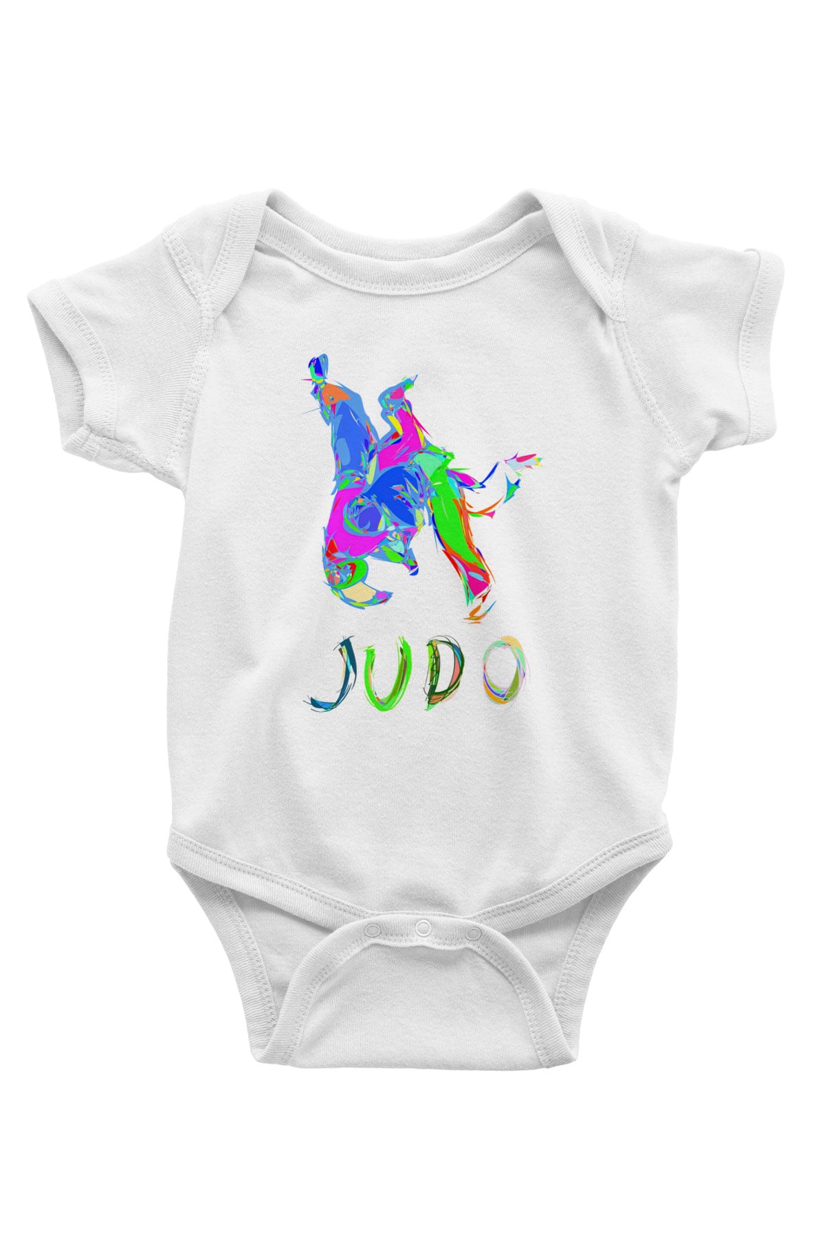 Judo Baskılı Beyaz Unisex Bebek Body - Zıbın