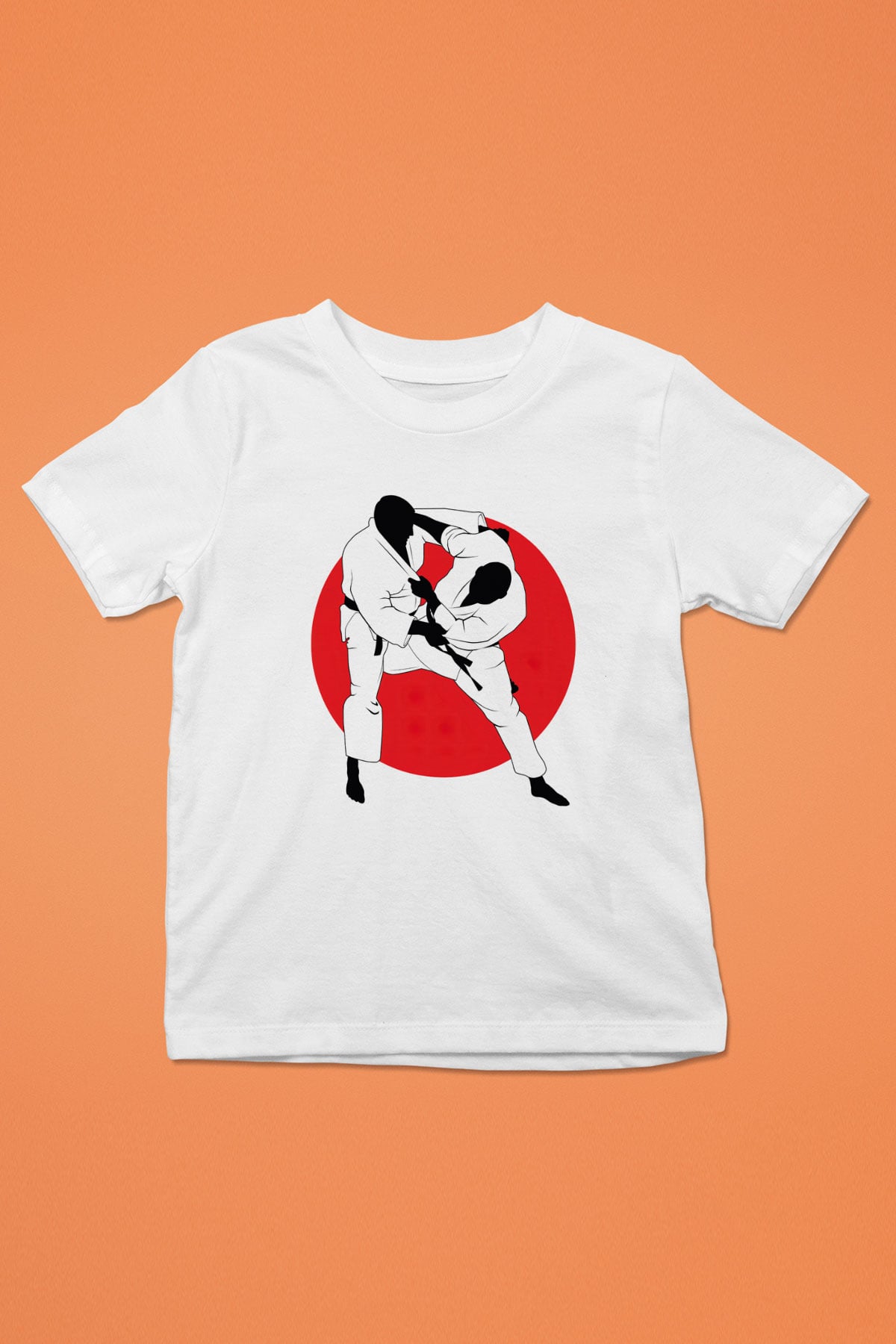 Judo Baskılı Beyaz Unisex Çocuk Tişört