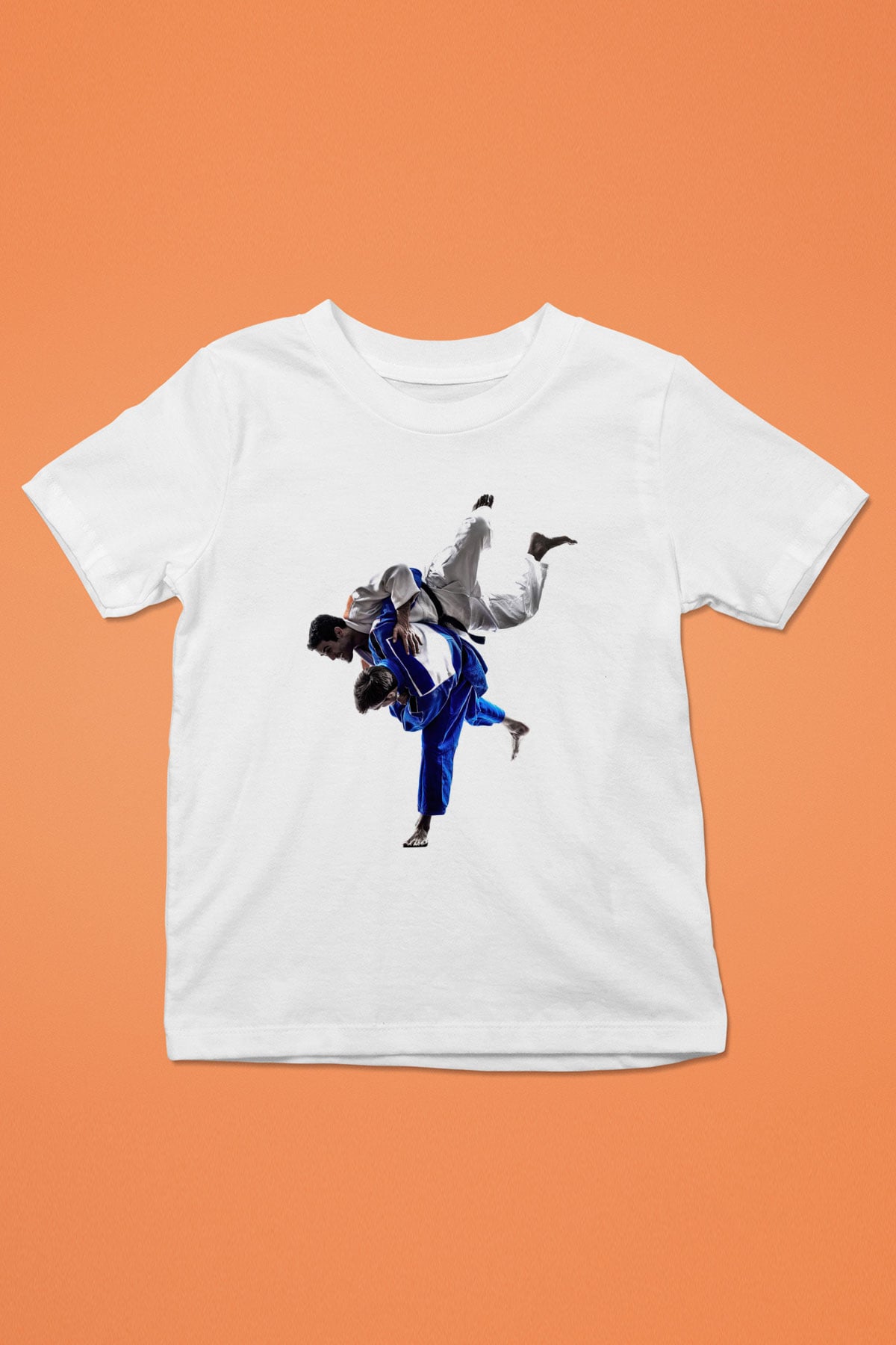 Judo Baskılı Beyaz Unisex Çocuk Tişört
