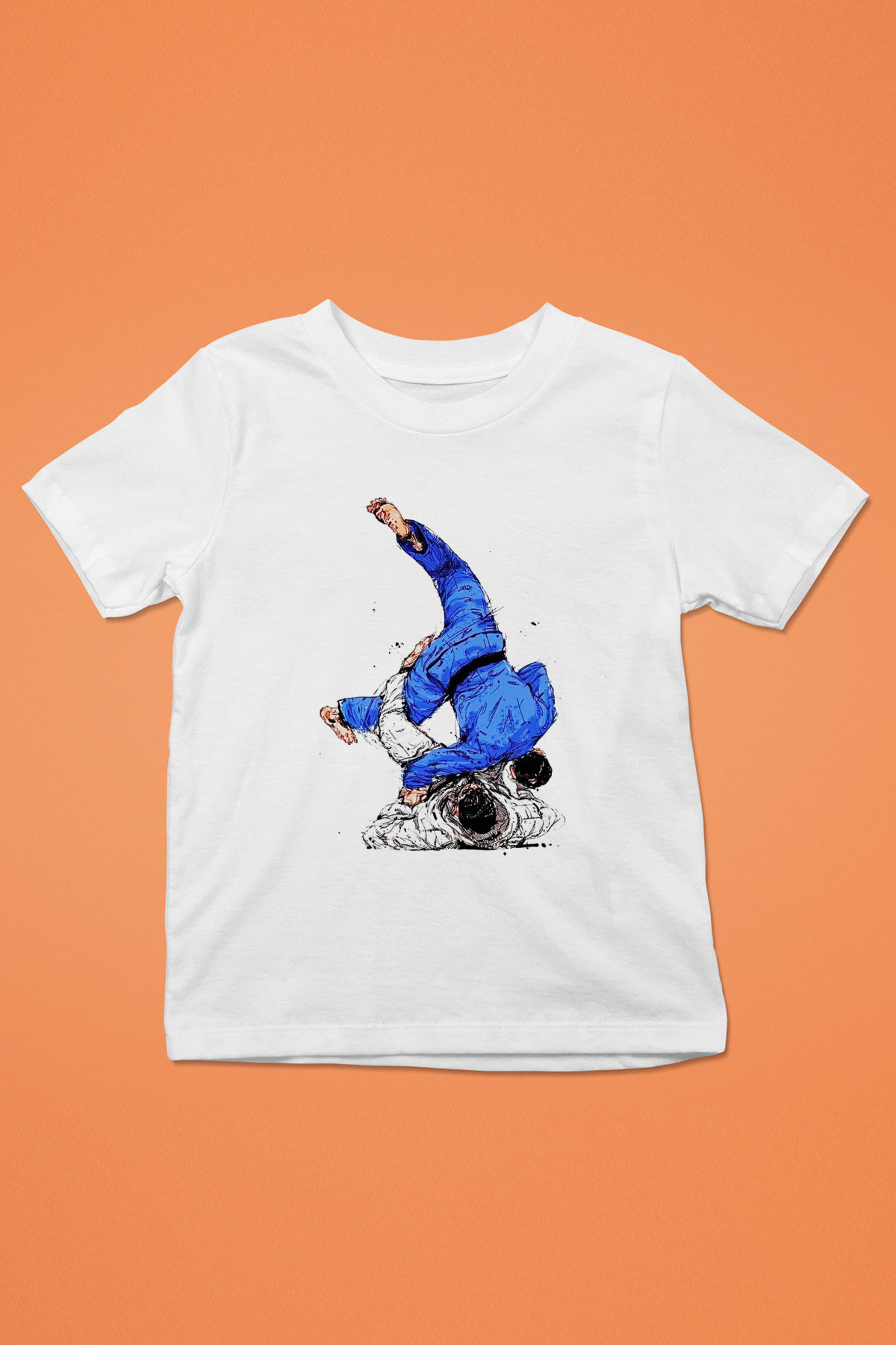Judo Baskılı Beyaz Unisex Çocuk Tişört