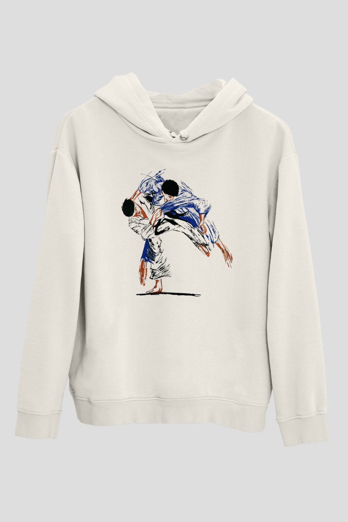 Judo Beyaz Unisex Hoodie
