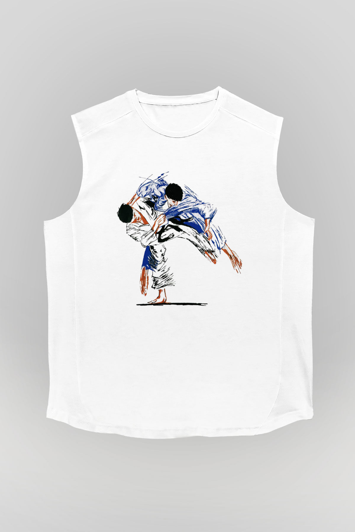Judo Beyaz Unisex Kolsuz Tişört