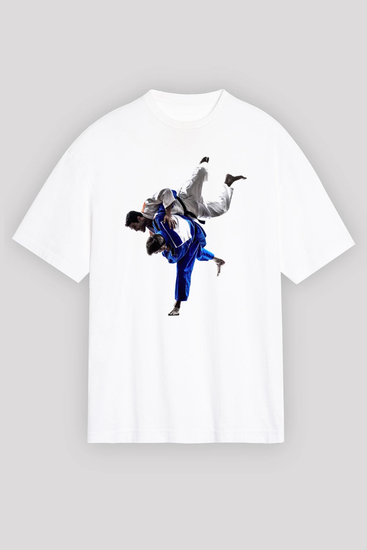 Judo Beyaz Unisex Oversize Tişört T-Shirt