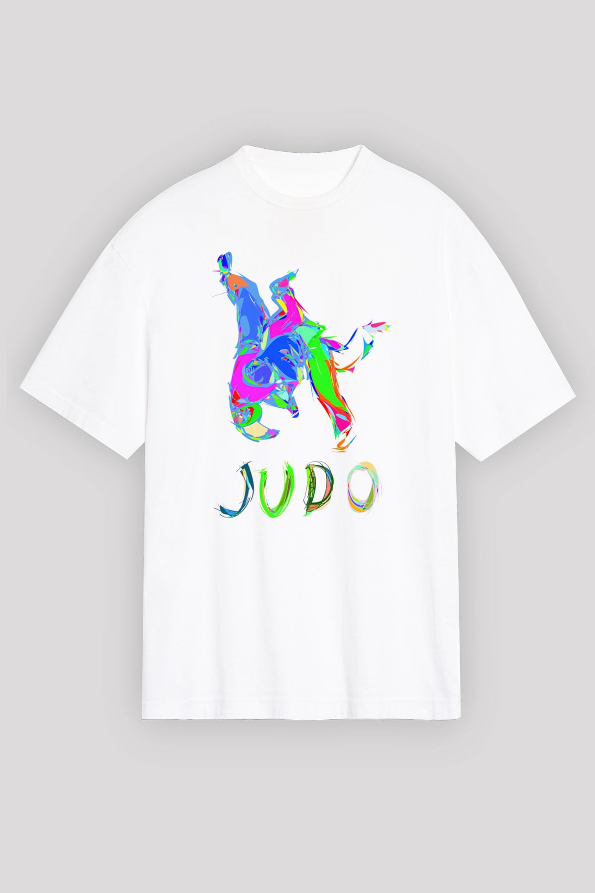 Judo Beyaz Unisex Oversize Tişört T-Shirt