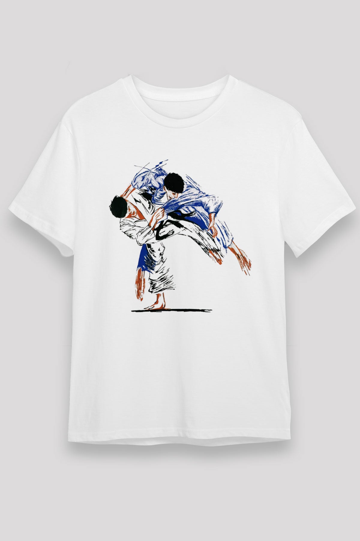 Judo Beyaz Unisex Tişört T-Shirt - TişörtFabrikası
