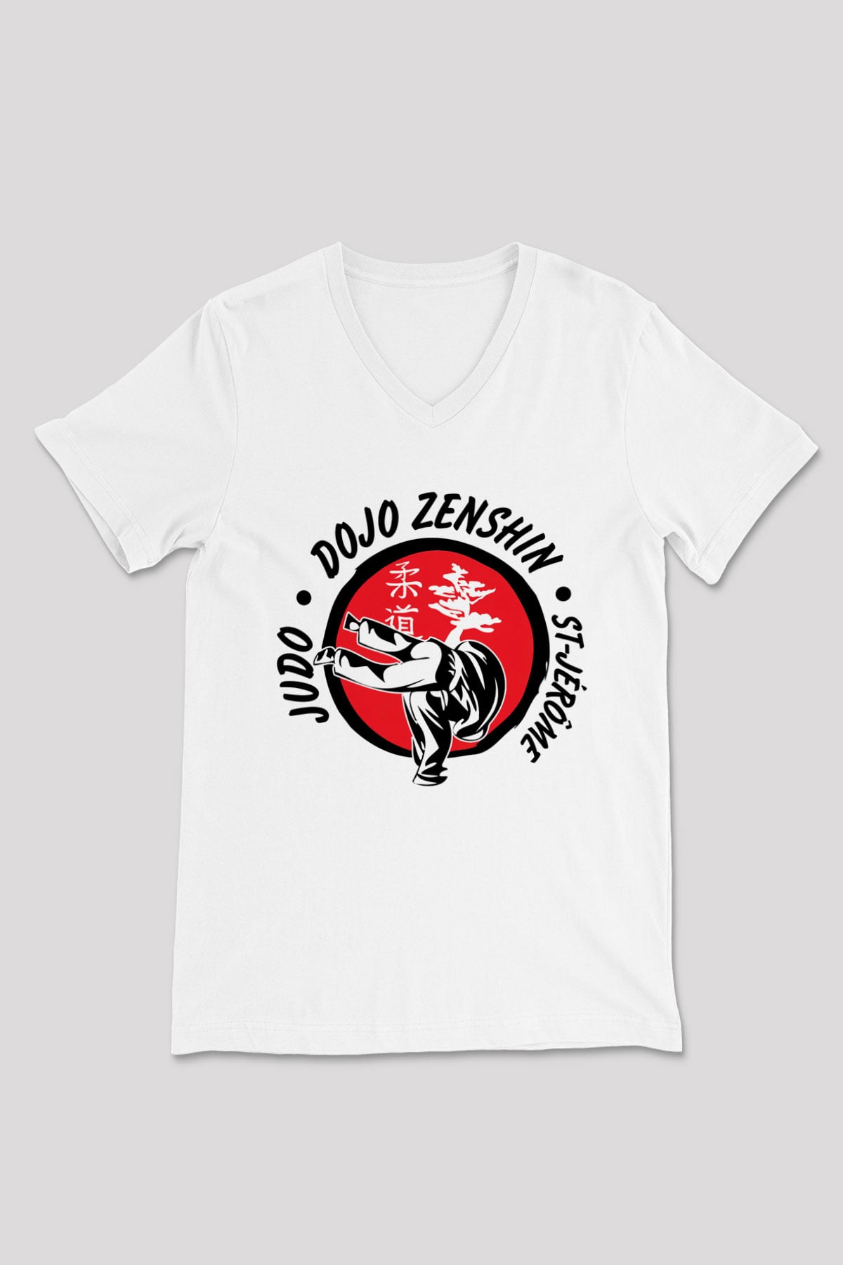 Judo Beyaz Unisex V Yaka Tişört