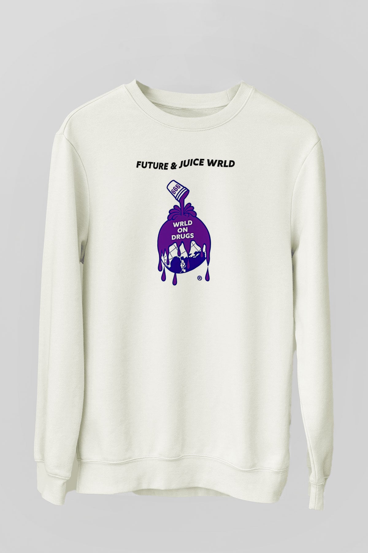 Juice Wrld Baskılı Beyaz Unisex Sweatshirt