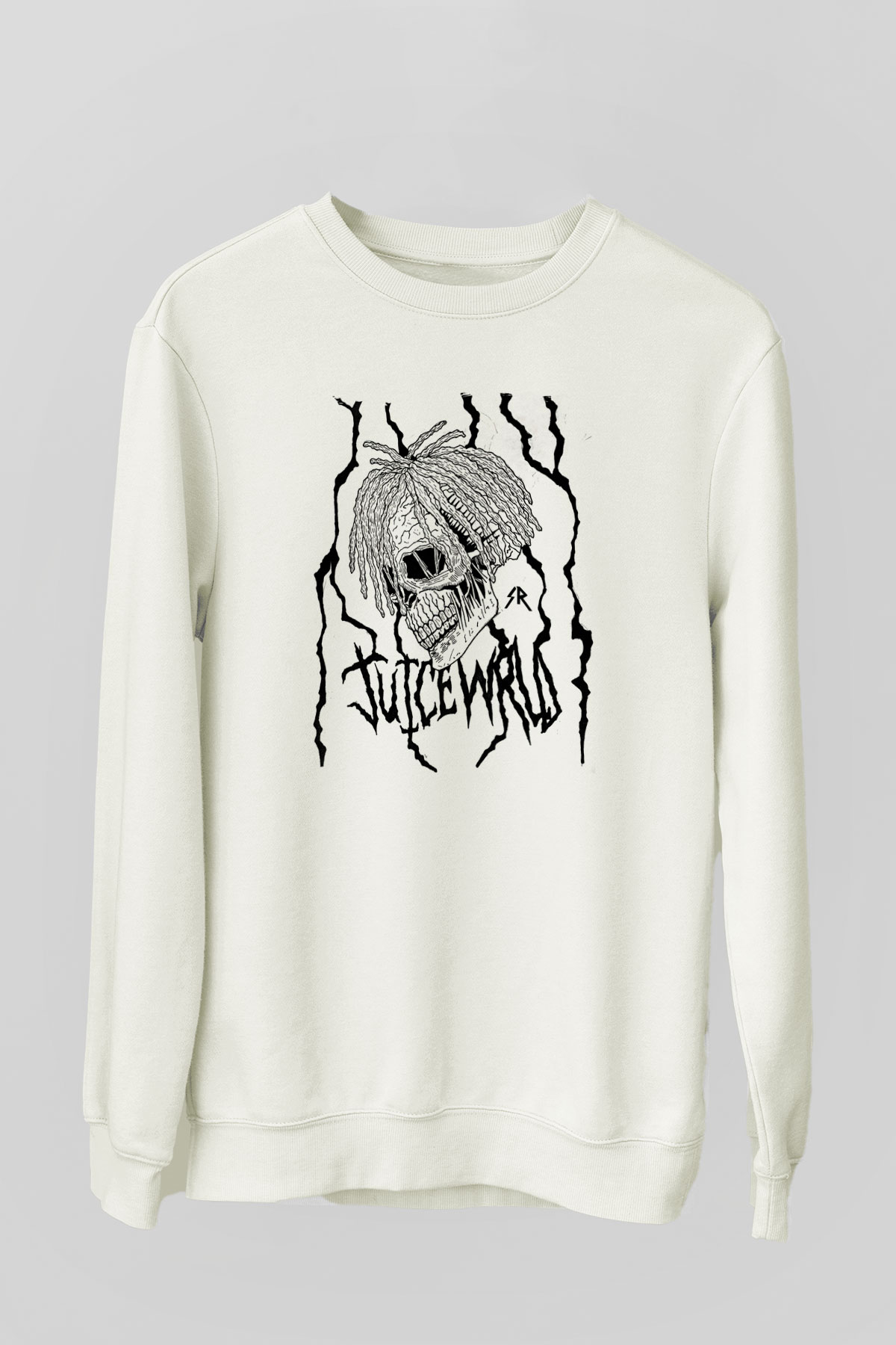 Juice Wrld Baskılı Beyaz Unisex Sweatshirt