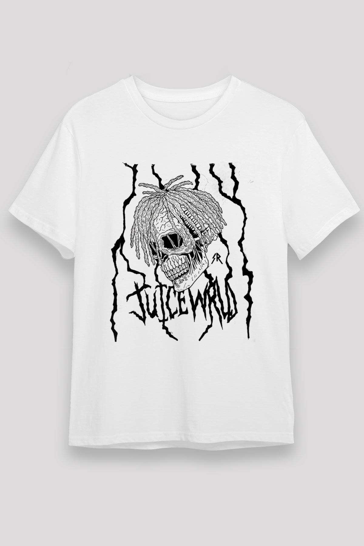 Juice Wrld Baskılı Unisex Beyaz Tişört - Tshirt
