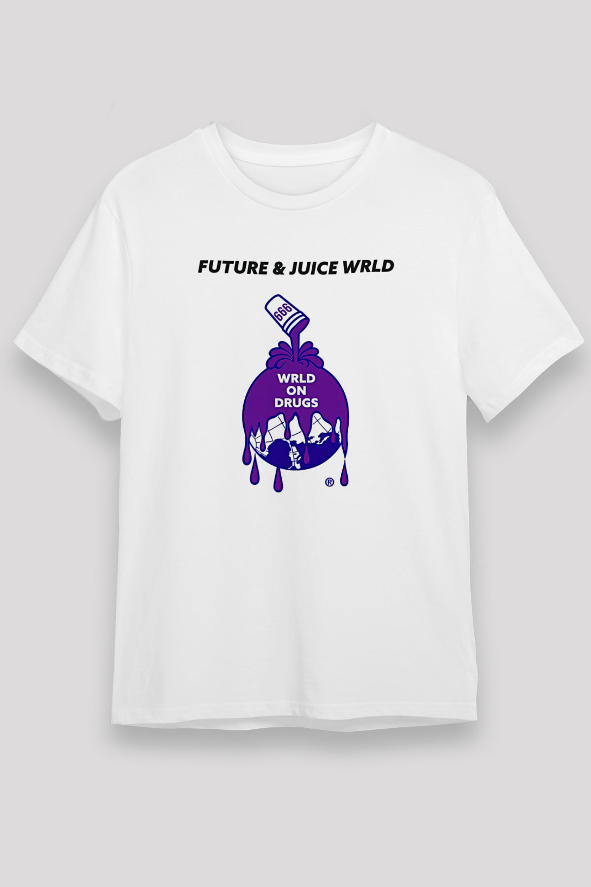 Juice Wrld Baskılı Unisex Beyaz Tişört - Tshirt