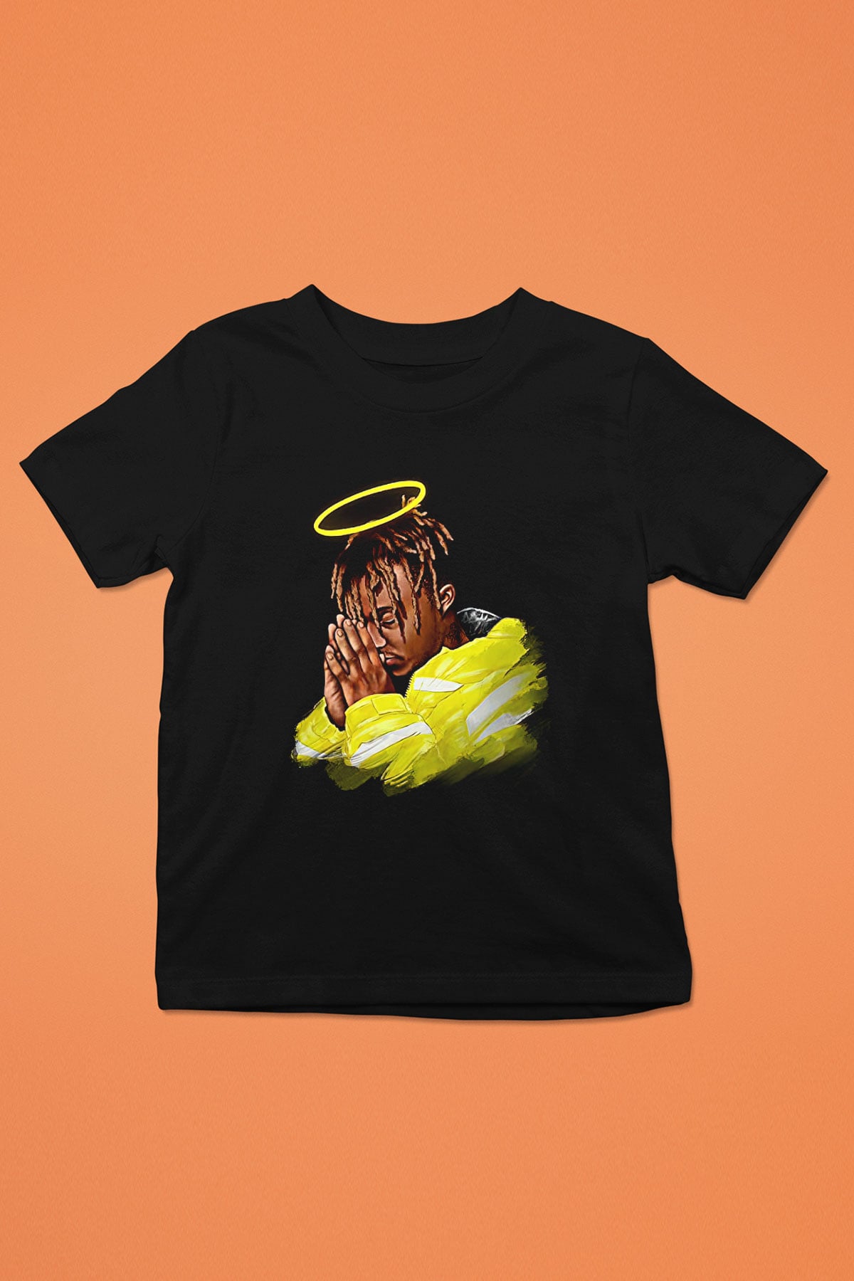Juice Wrld Baskılı Unisex Siyah Çocuk Tişört - Tshirt