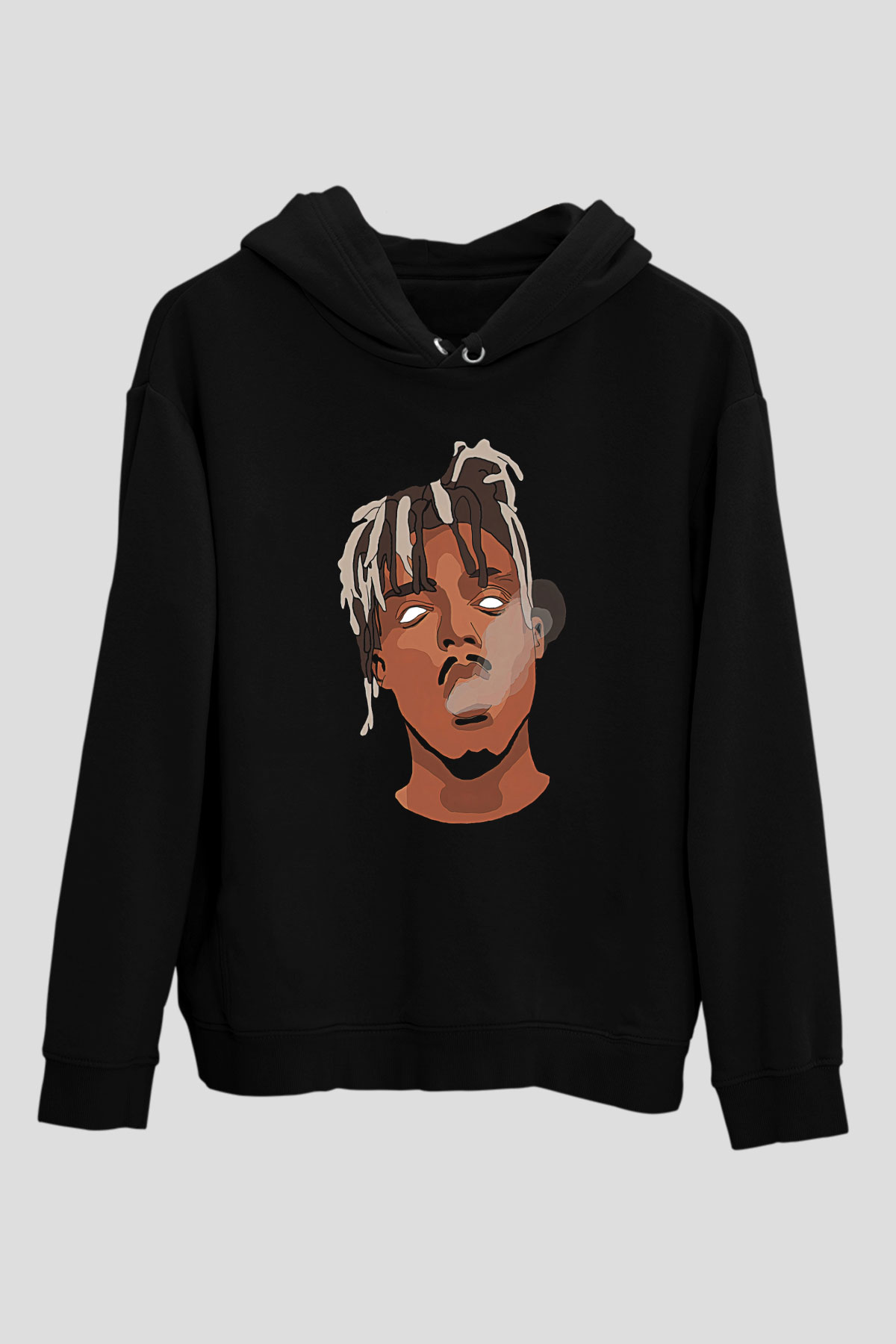 Juice Wrld Baskılı Unisex Siyah Hoodie