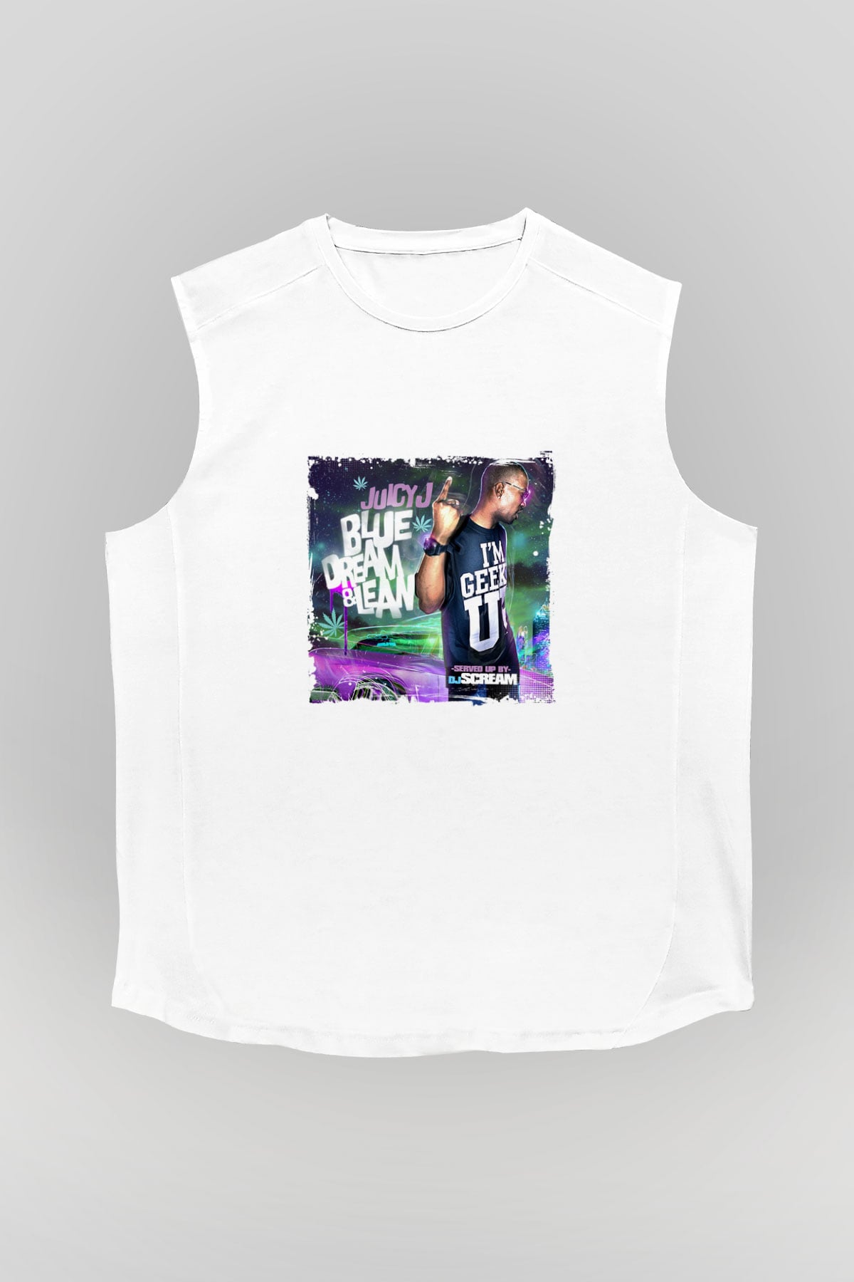Juicy J Baskılı Unisex Beyaz Kolsuz Tişört