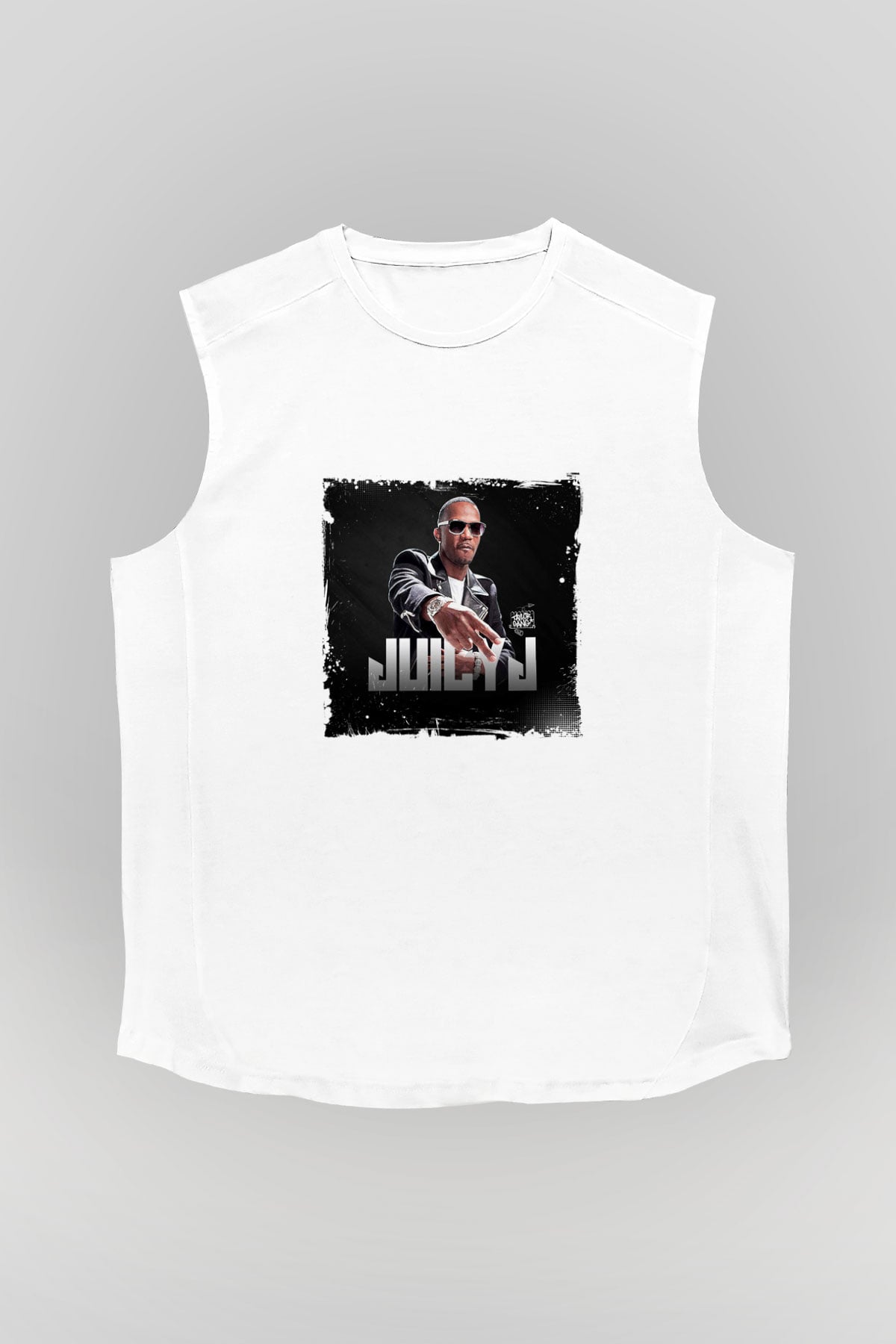 Juicy J Baskılı Unisex Beyaz Kolsuz Tişört