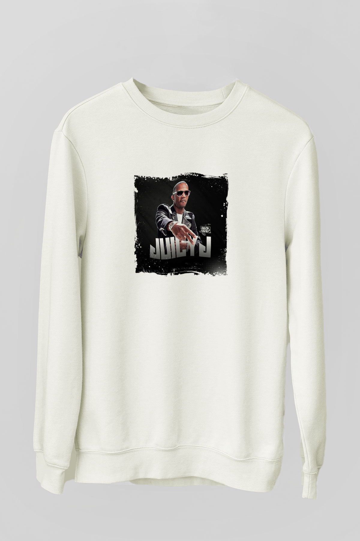 Juicy J Baskılı Unisex Beyaz Sweatshirt