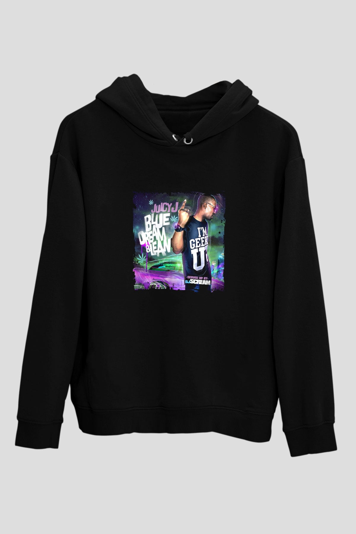 Juicy J Baskılı Unisex Siyah Hoodie