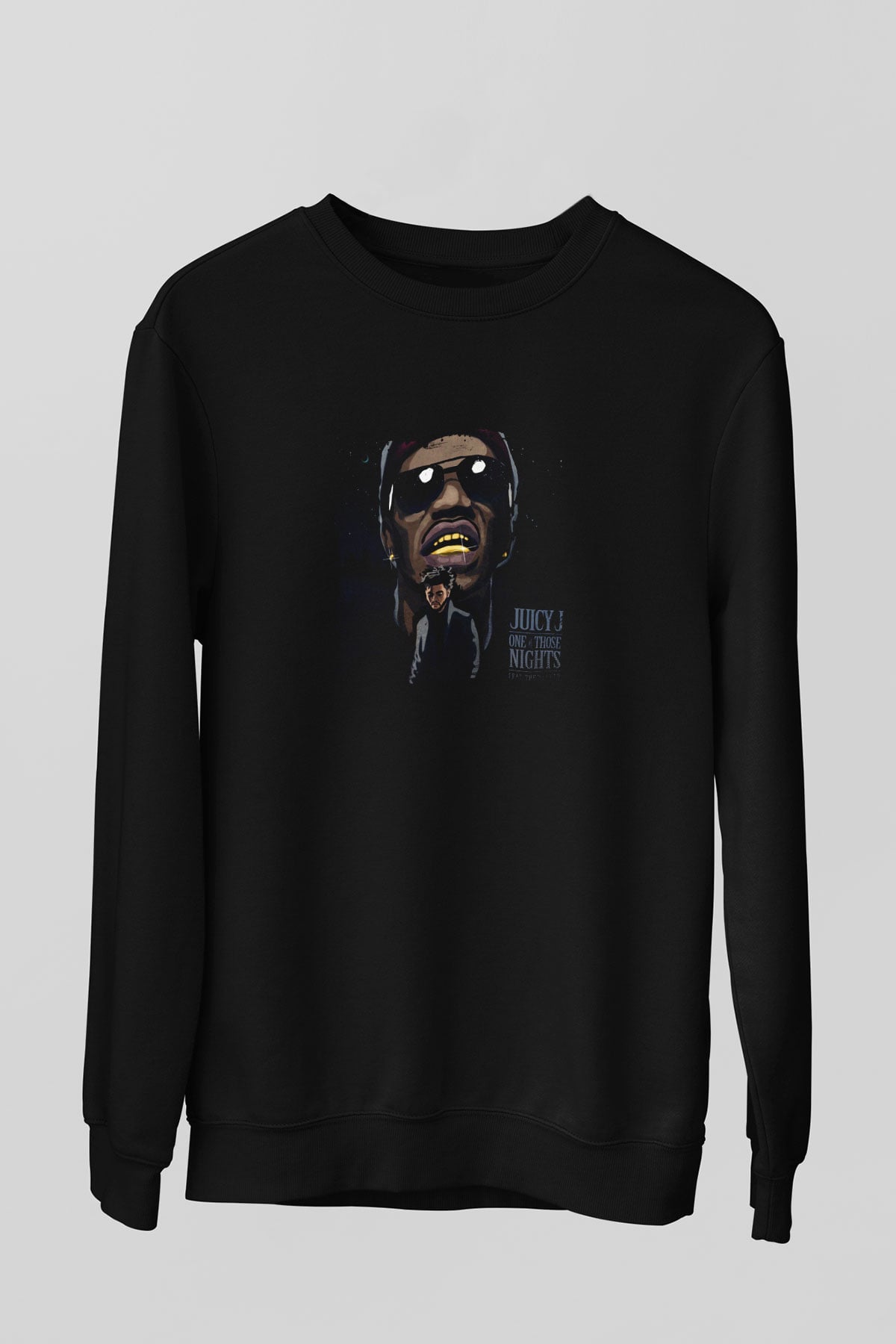 Juicy J Baskılı Unisex Siyah Sweatshirt