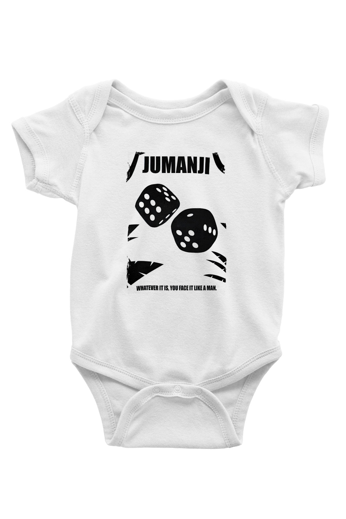 Jumanji Baskılı Beyaz Unisex Bebek Body - Zıbın