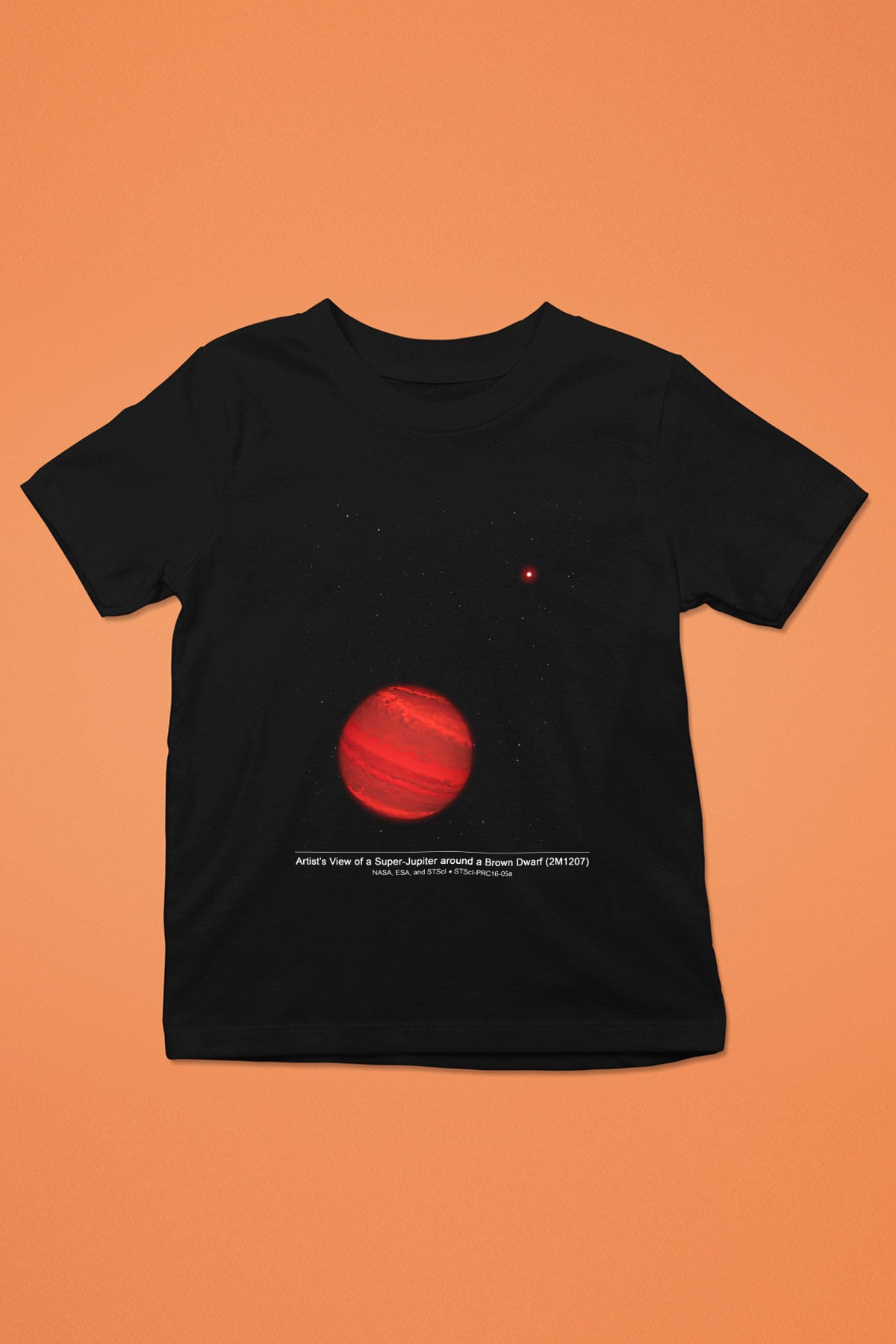 Jüpiter Baskılı Siyah Unisex Çocuk Tişört