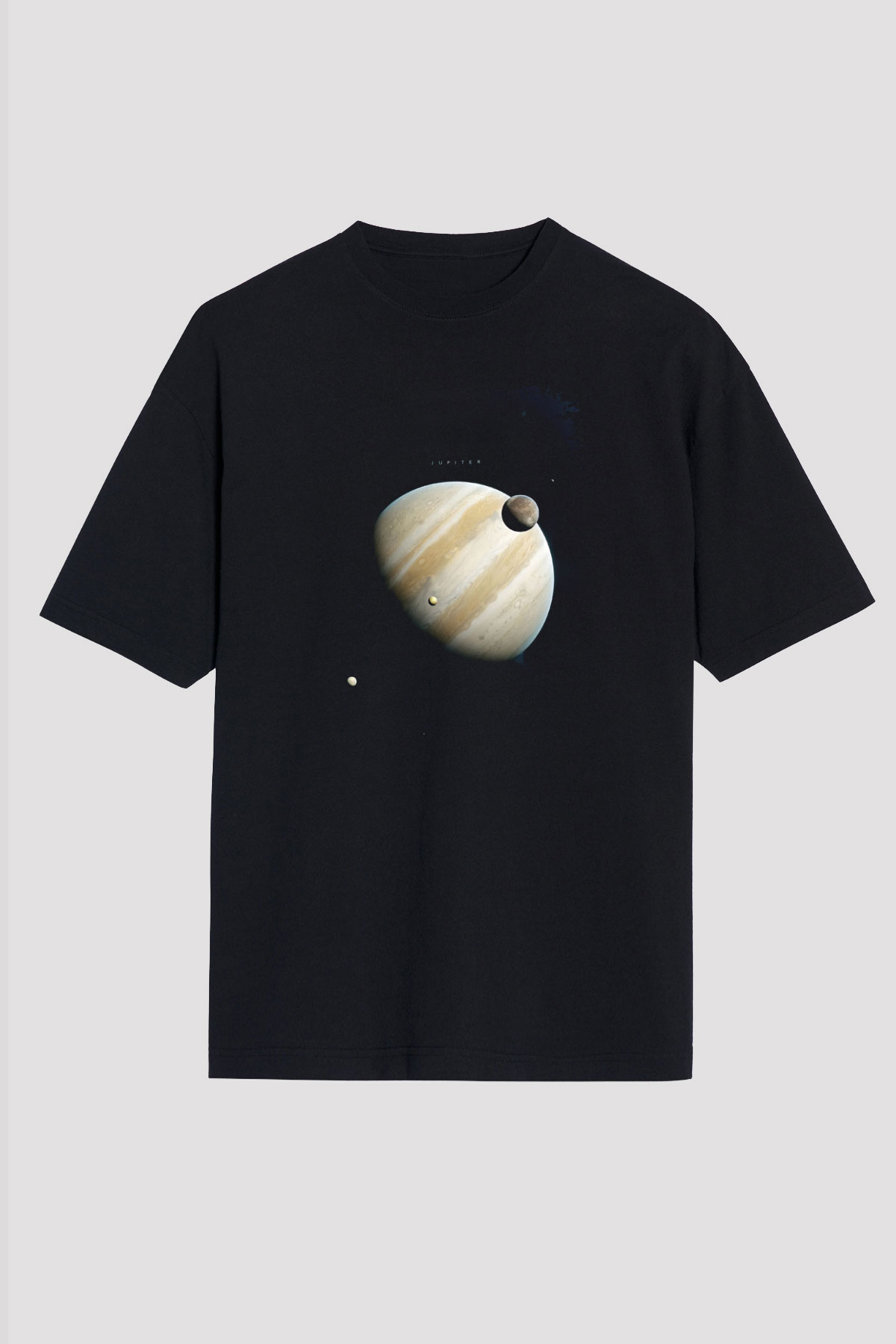 Jüpiter Fotoğraf Baskılı Unisex Oversize Tişört - Tshirt