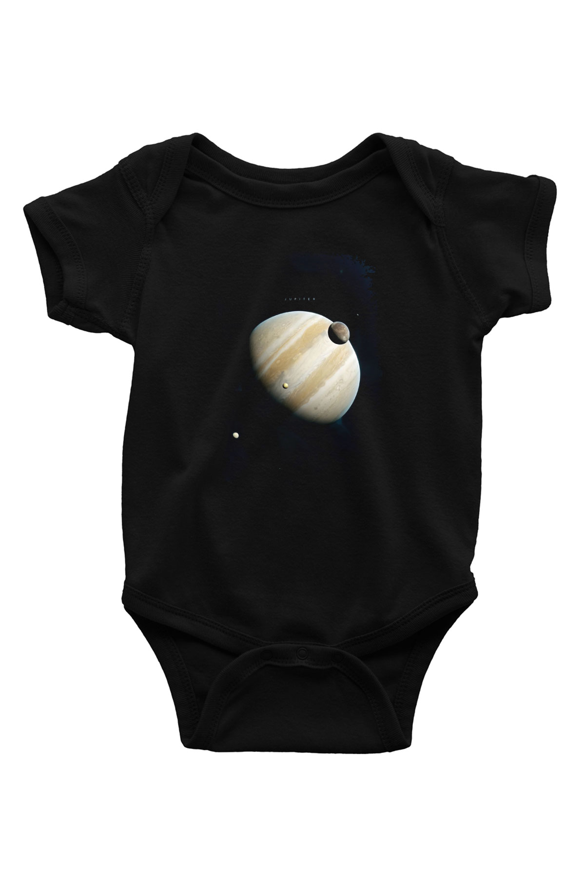 Jüpiter Fotoğraf Baskılı Unisex  Siyah Bebek Body - Zıbın