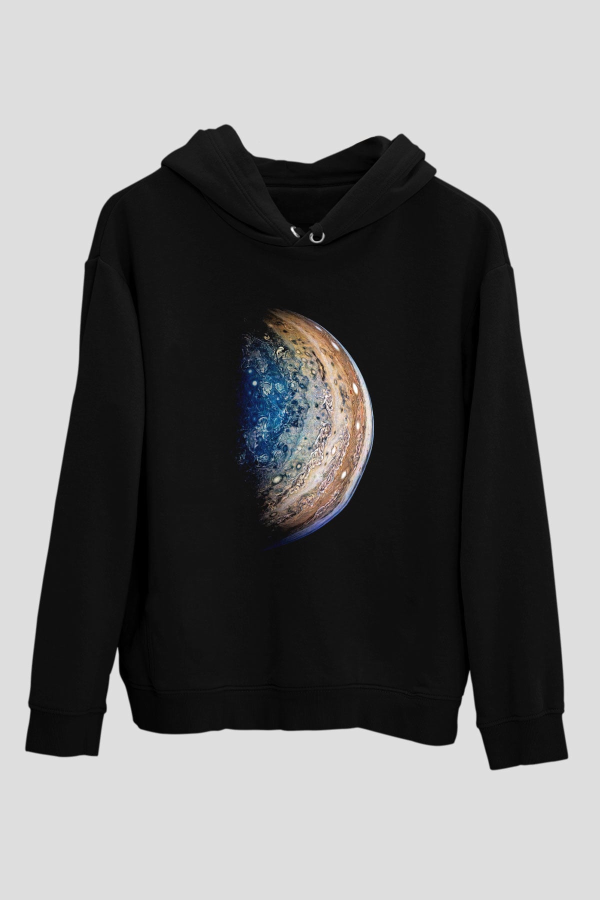 Jüpiter Siyah Unisex Kapüşonlu Sweatshirt