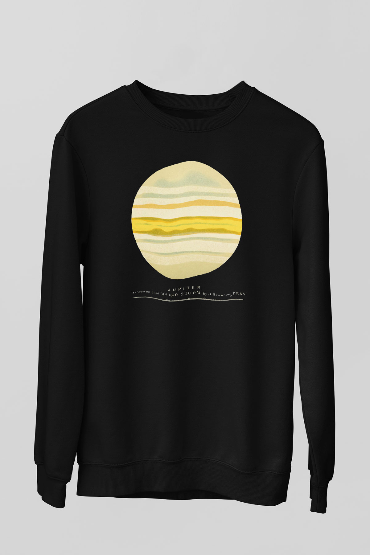 Jüpiter Siyah Unisex Sweatshirt