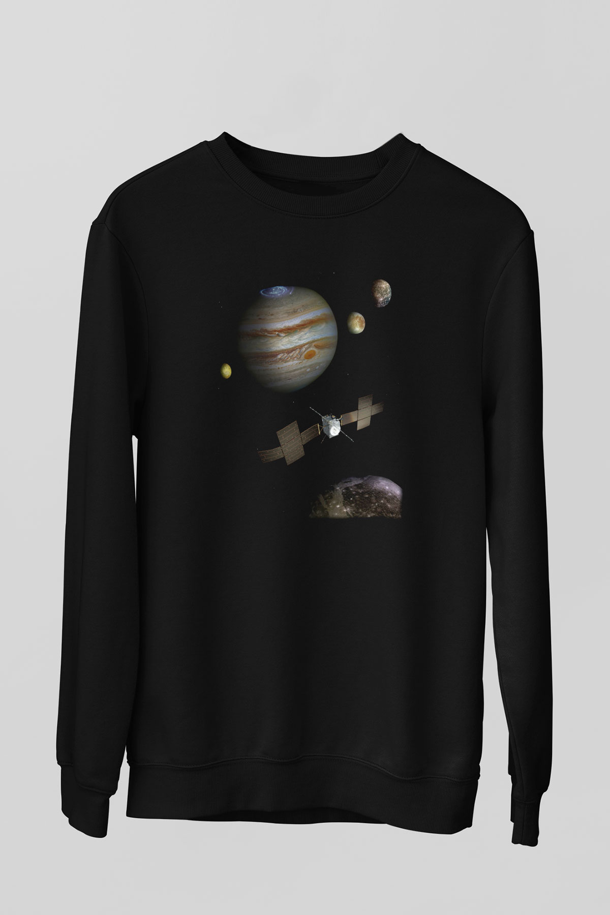 Jüpiter Siyah Unisex Sweatshirt
