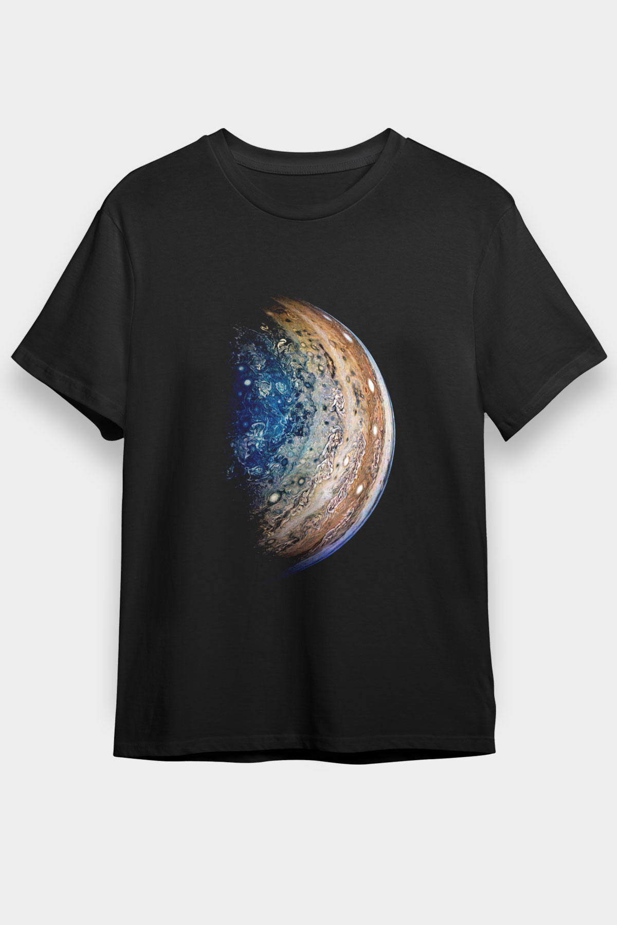 Jüpiter Siyah Unisex Tişört T-Shirt - TişörtFabrikası