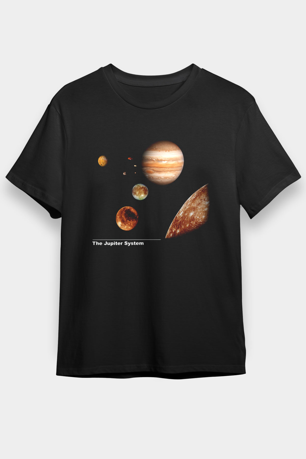 Jüpiter Siyah Unisex Tişört T-Shirt - TişörtFabrikası
