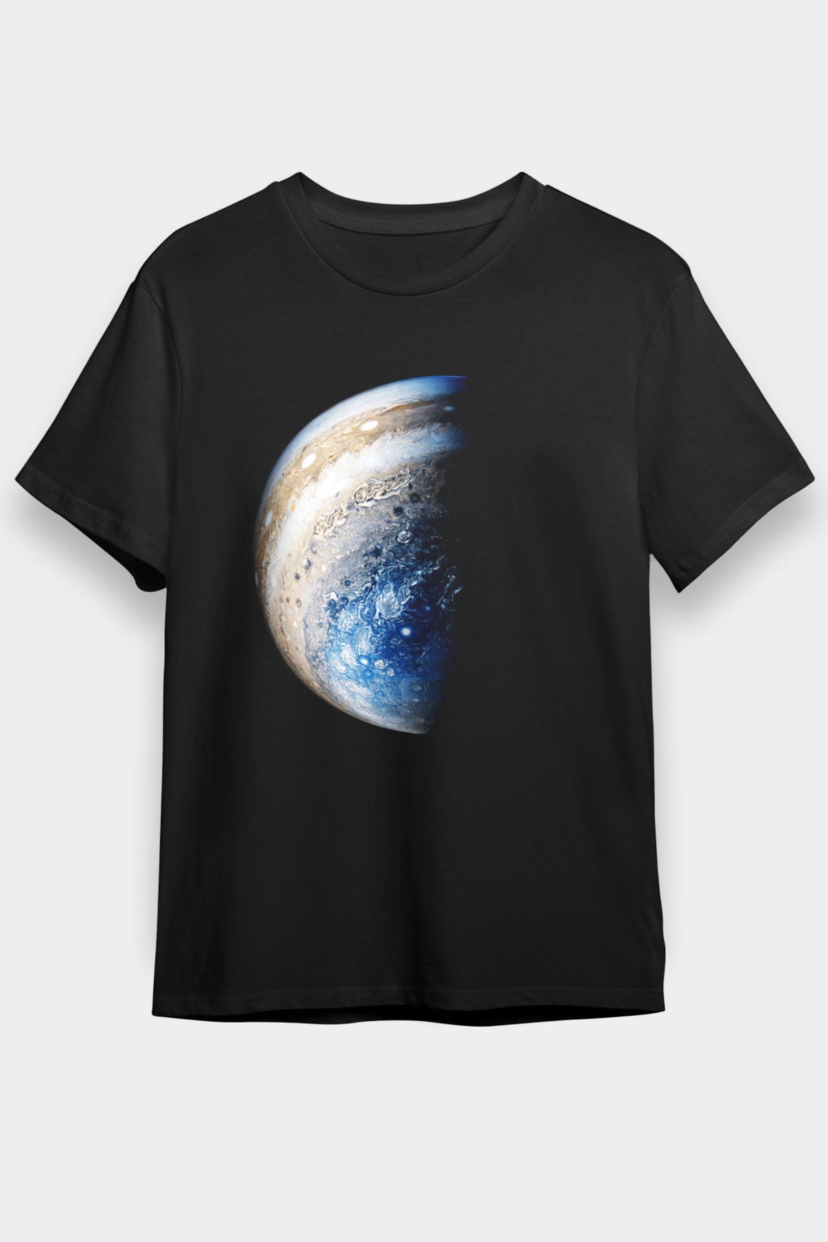 Jüpiter Siyah Unisex Tişört T-Shirt - TişörtFabrikası