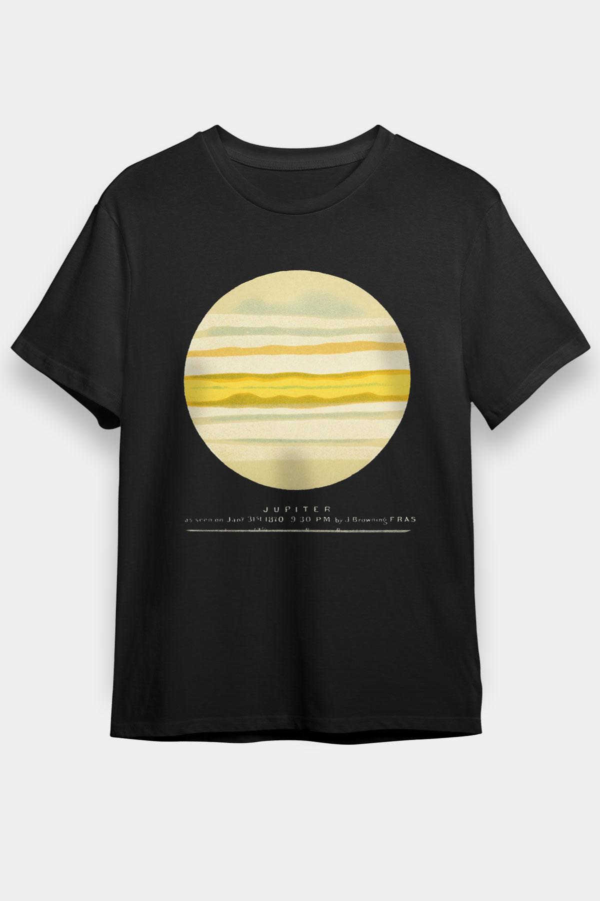 Jüpiter Siyah Unisex Tişört T-Shirt - TişörtFabrikası