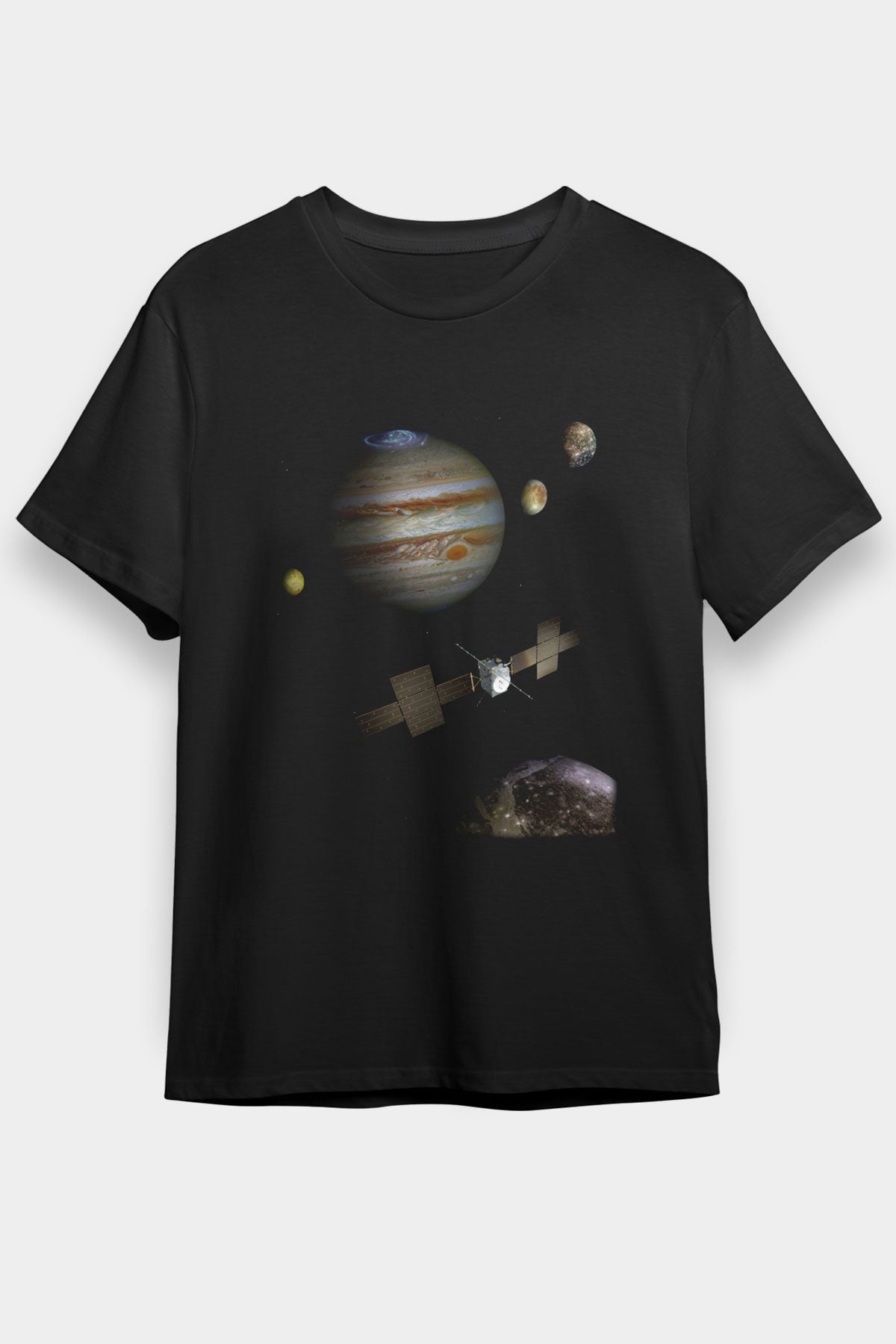 Jüpiter Siyah Unisex Tişört T-Shirt - TişörtFabrikası