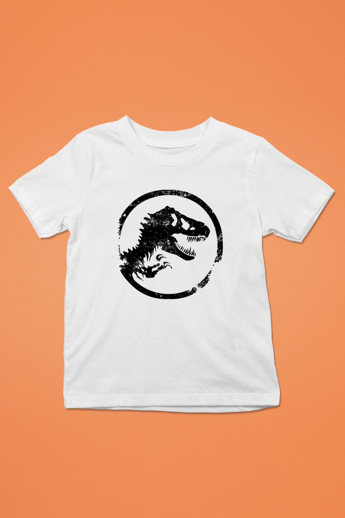 Jurassic Park Baskılı Beyaz Unisex Çocuk Tişört