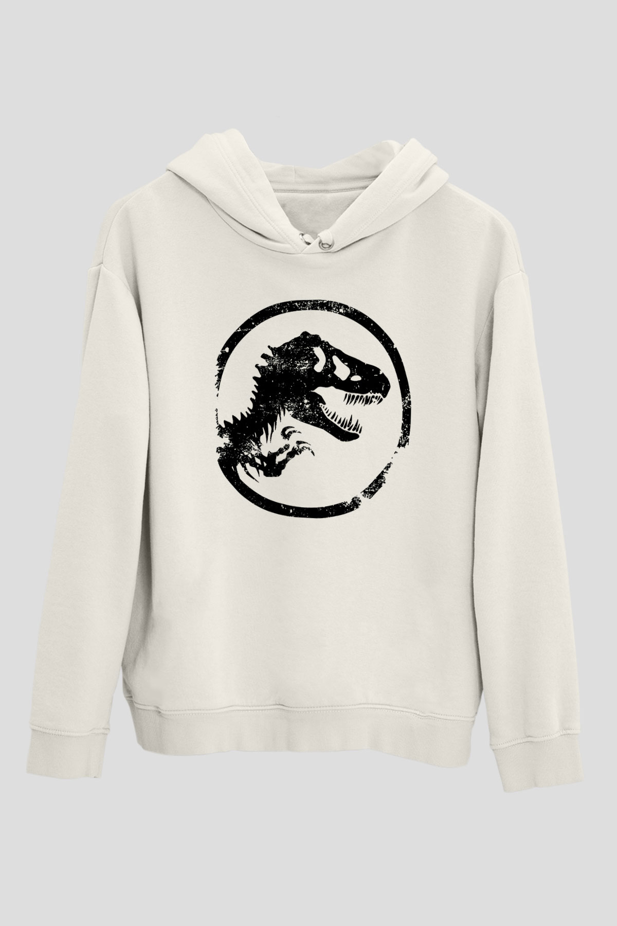 Jurassic Park Beyaz Unisex Hoodie