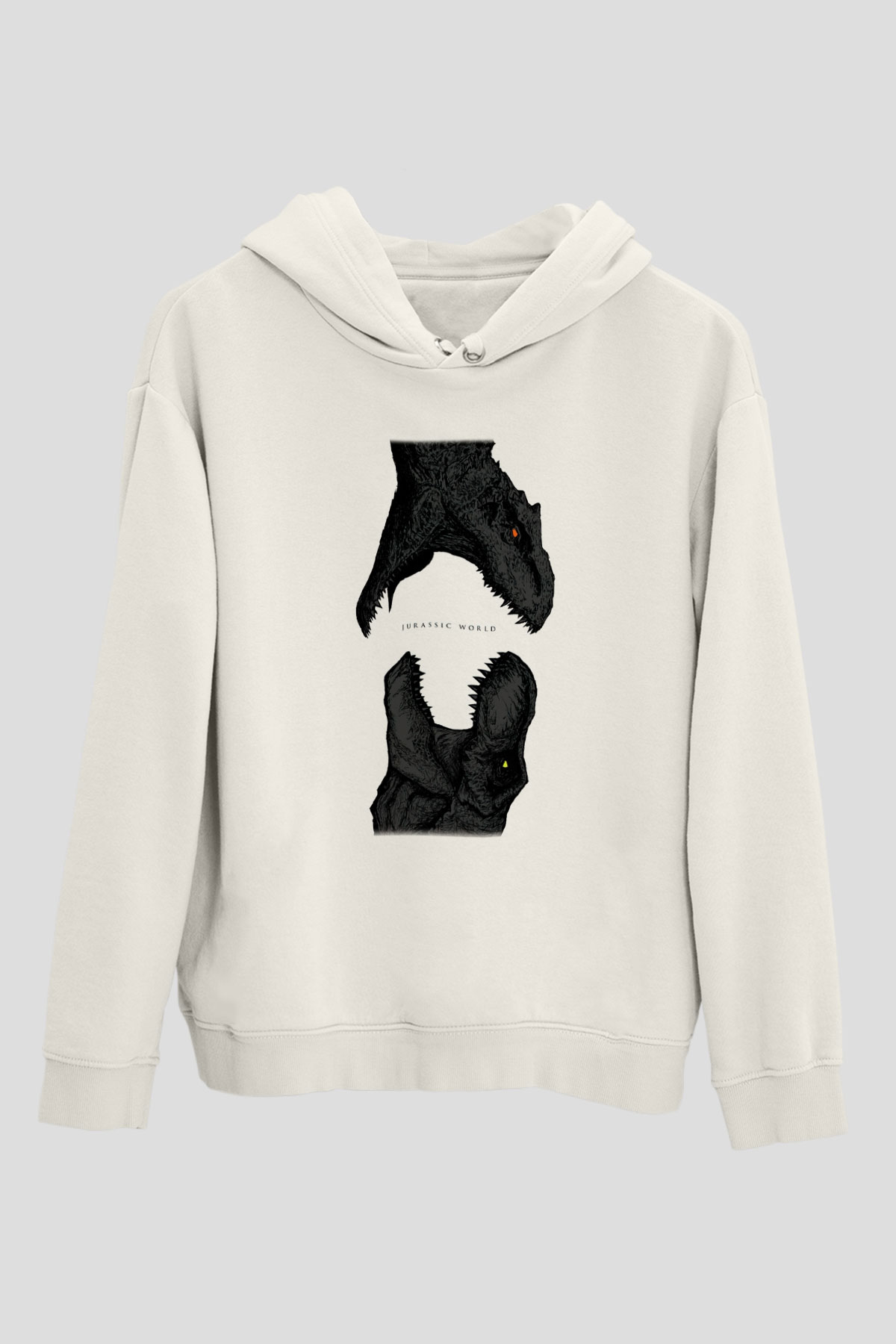 Jurassic Park Beyaz Unisex Hoodie