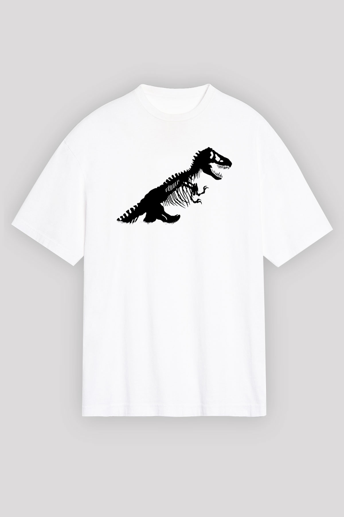 Jurassic Park Beyaz Unisex Oversize Tişört T-Shirt