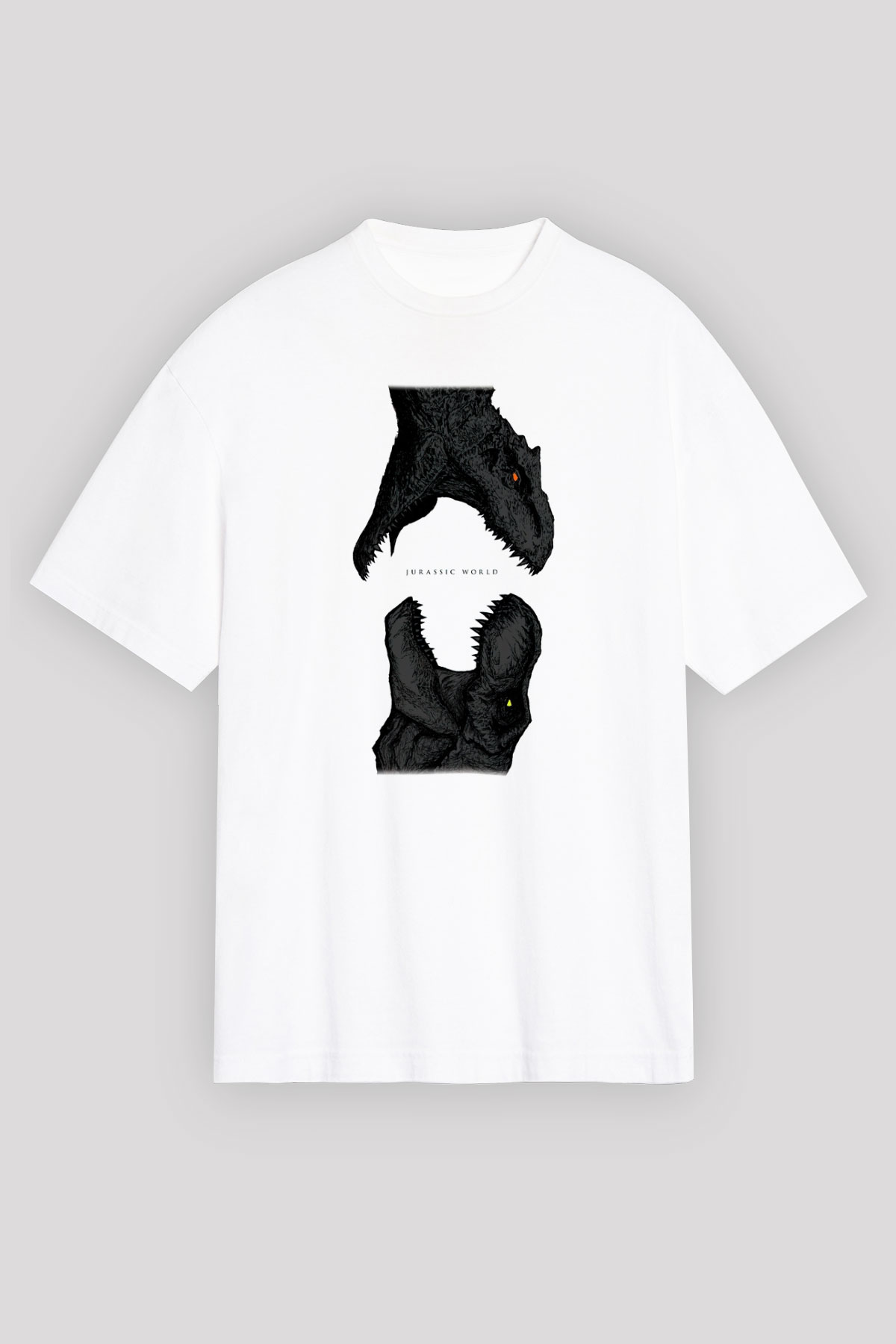 Jurassic Park Beyaz Unisex Oversize Tişört T-Shirt