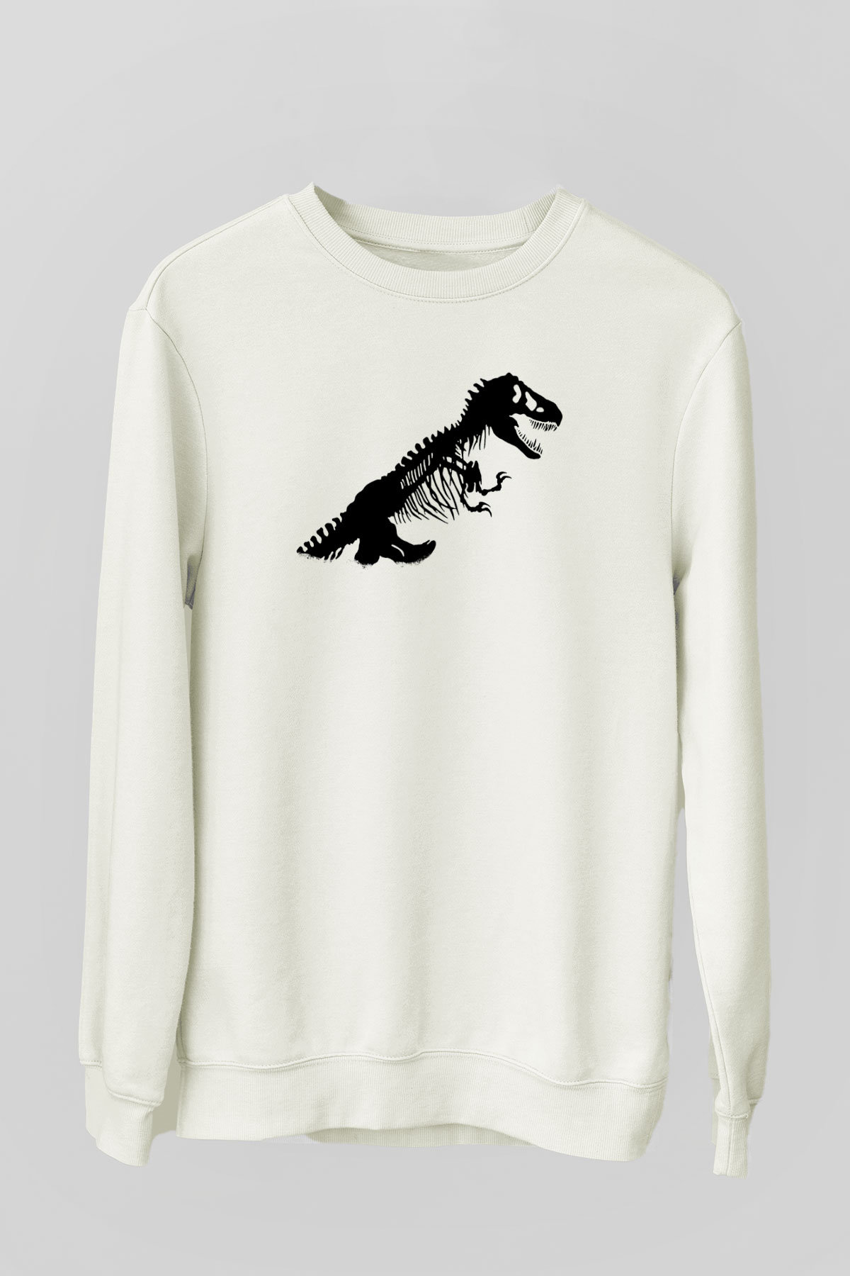 Jurassic Park Beyaz Unisex Sweatshirt