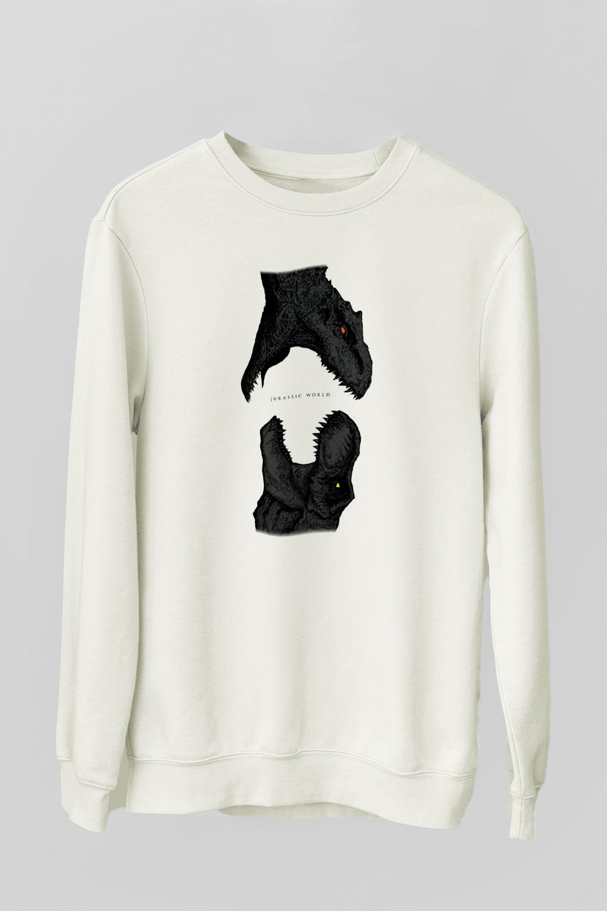 Jurassic Park Beyaz Unisex Sweatshirt