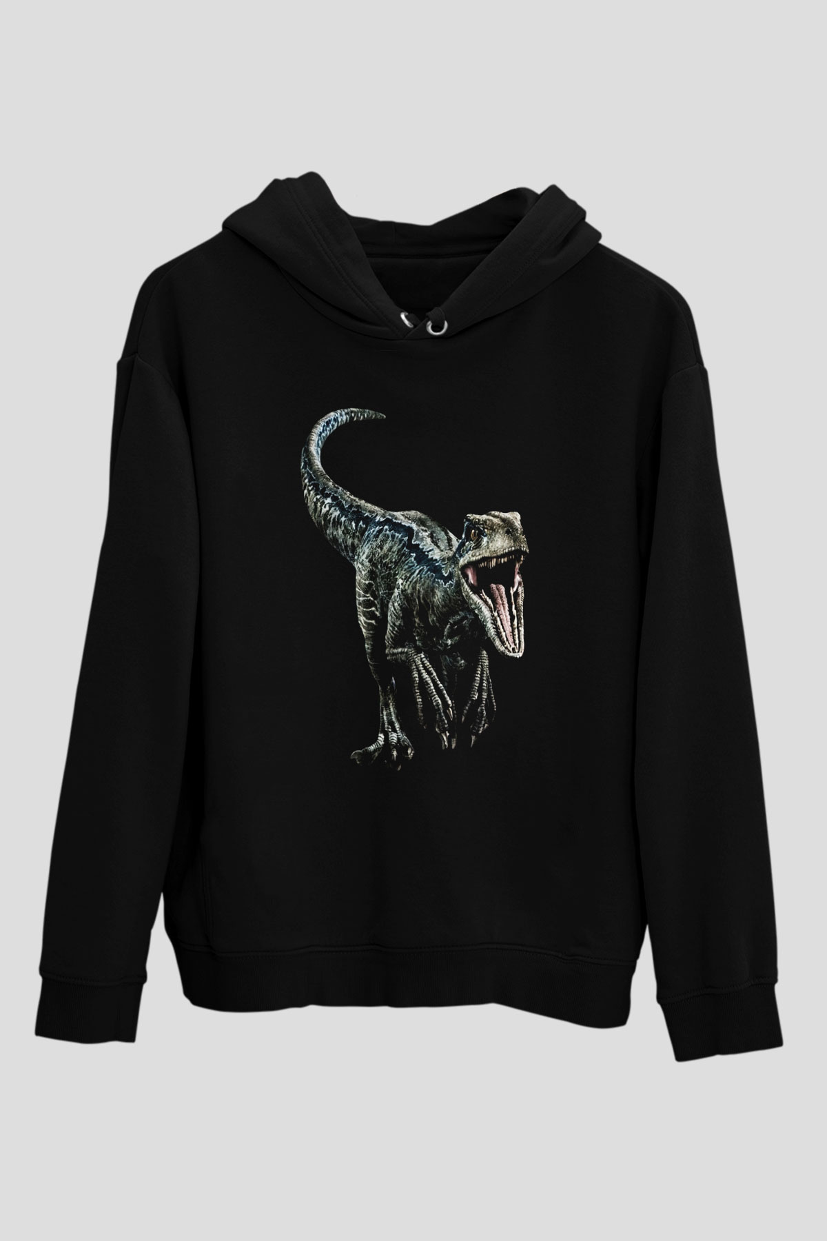 Jurassic Park Siyah Unisex Kapşonlu Sweatshirt